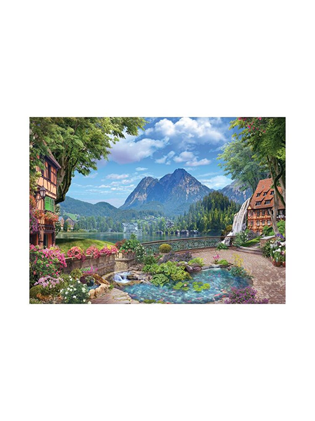 Blue Focus Karışık 1000 Parça Puzzle - Göl ve Dağ (Lake and Mountain) - 3