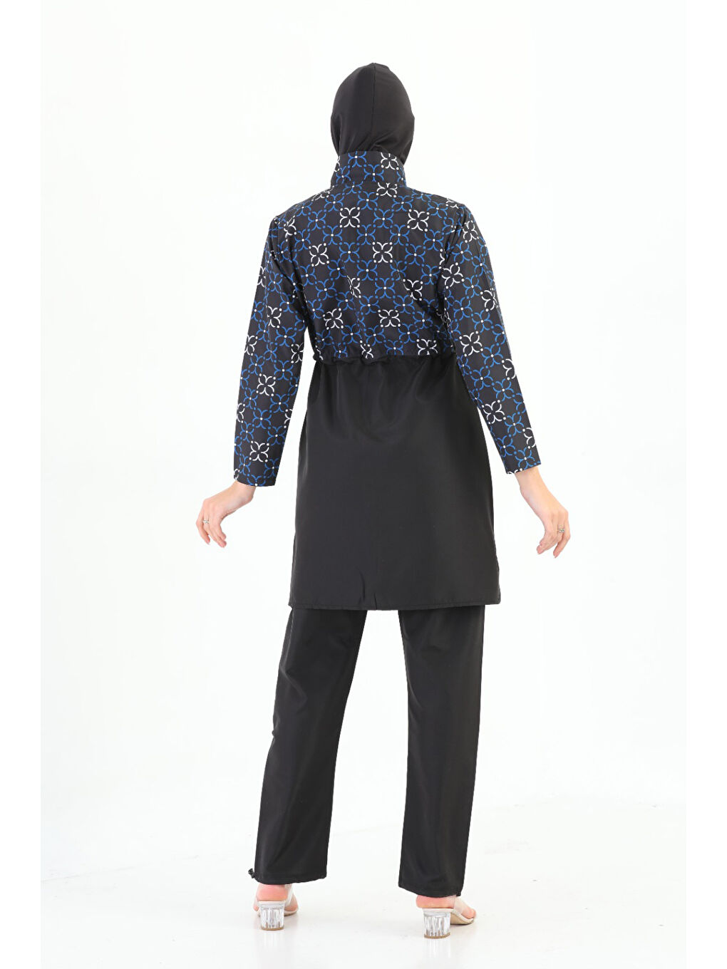 Paraşüt Tam Kapalı Tesettür Mayo Nida 2103 Mavi-3