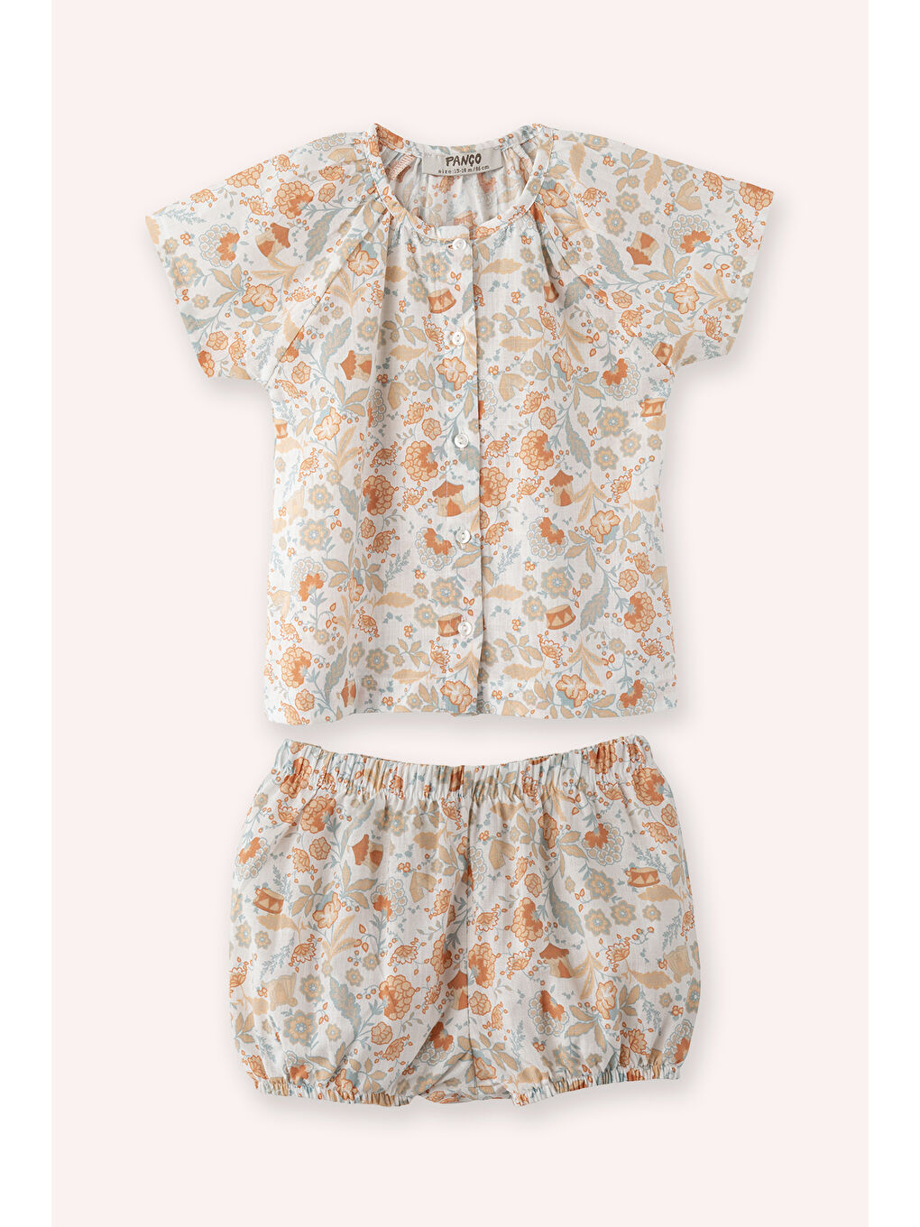 Yenidoğan Çiçek Desenli Ekru 2'li Takım