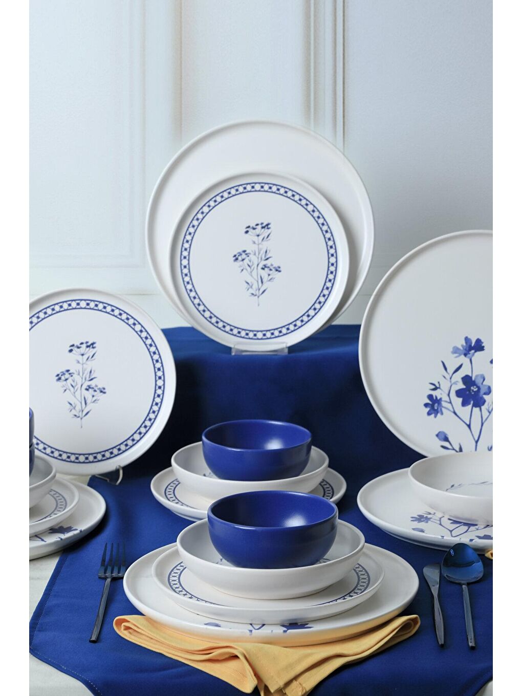 Karışık Blue Blossom Nordic Yemek Takımı 24 Parça 6 Kişilik-2