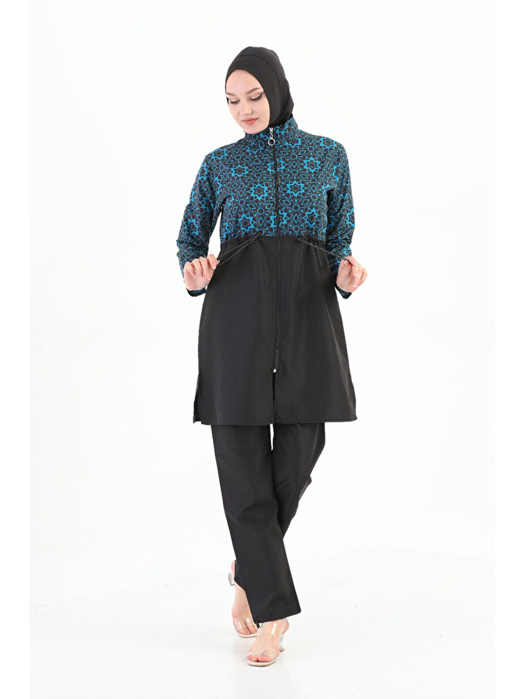 Paraşüt Tam Kapalı Tesettür Mayo Nida 2103 Yeşil-2