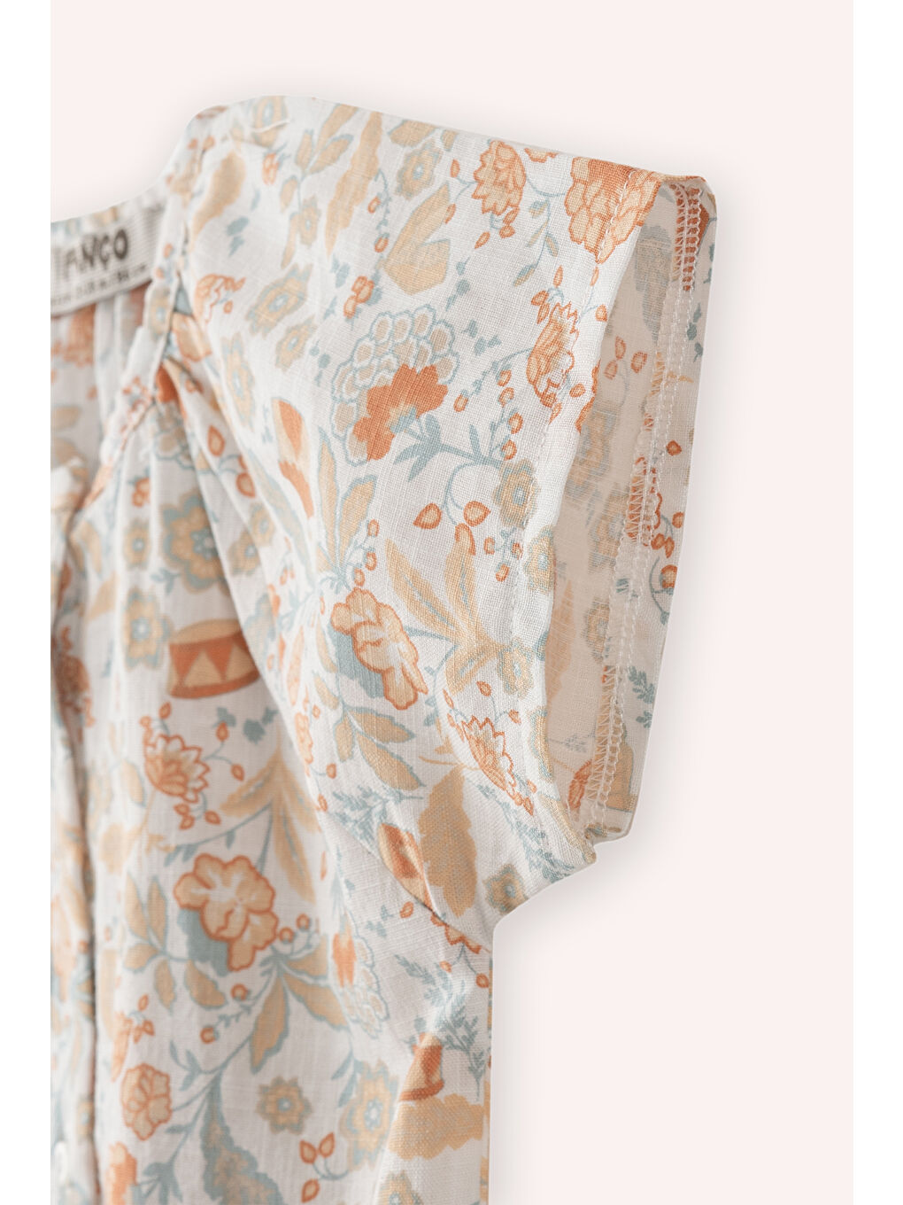 Yenidoğan Çiçek Desenli Ekru 2'li Takım-2