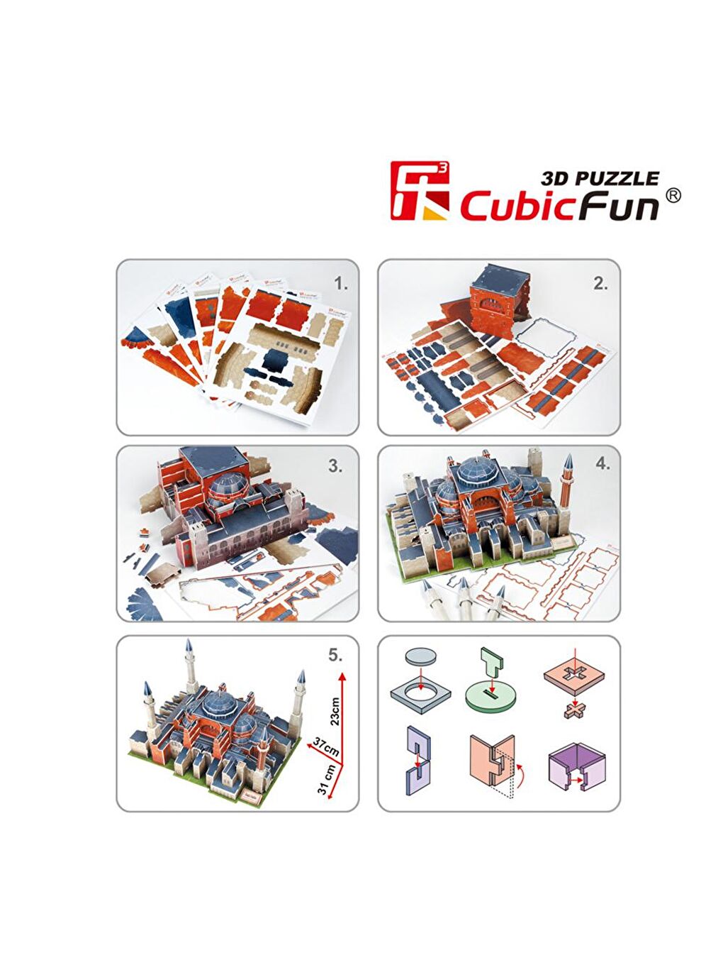 Cubic Fun Karışık 3D 225 Parça Puzzle Tarihi Ayasofya Camii - 3