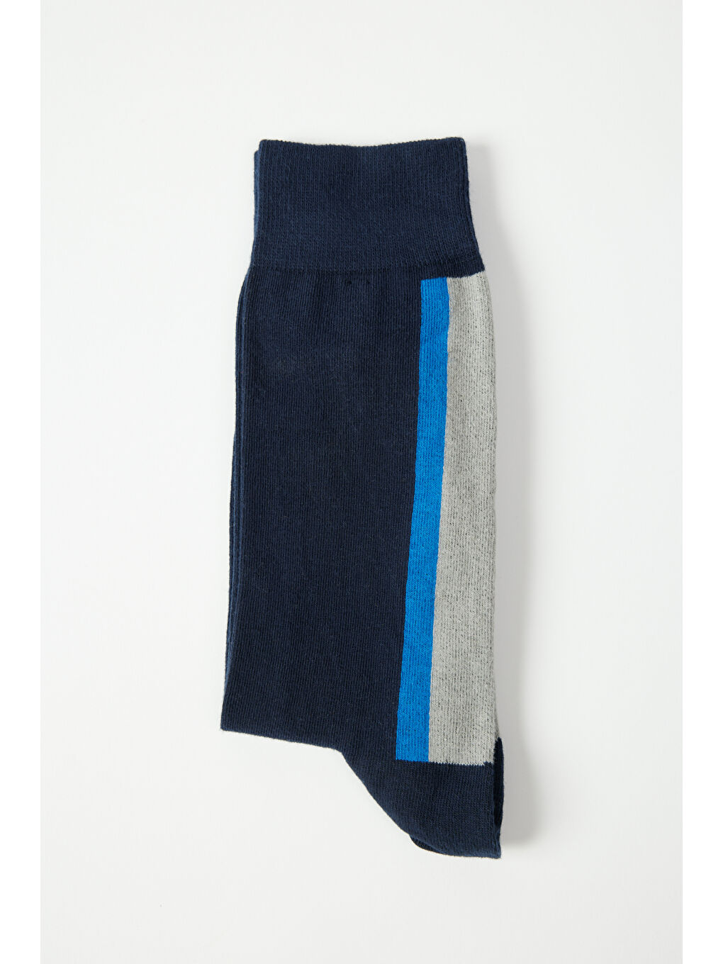 Erkek Lacivert-Gri Desenli Soket Çorap