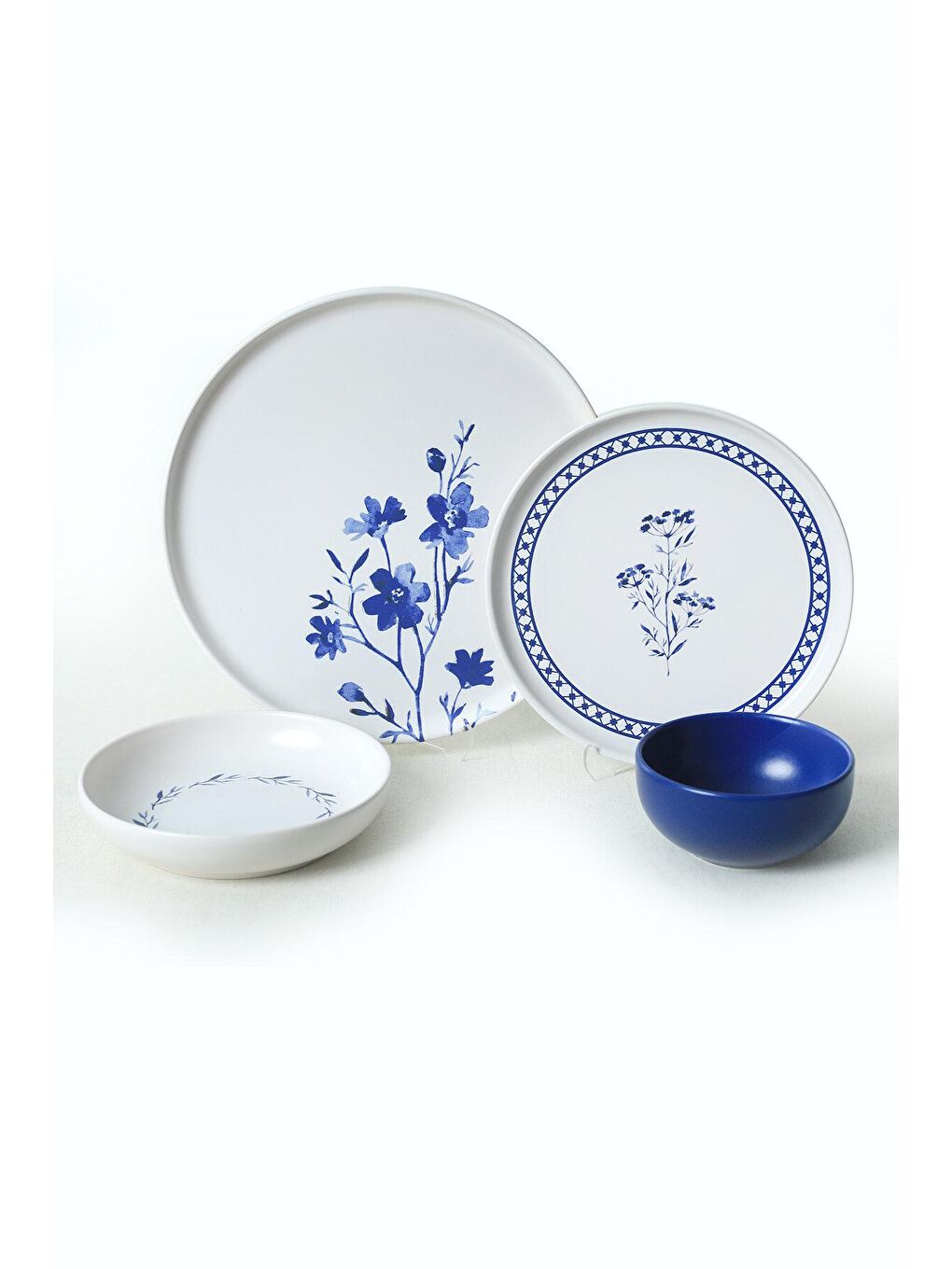 Karışık Blue Blossom Nordic Yemek Takımı 24 Parça 6 Kişilik-5