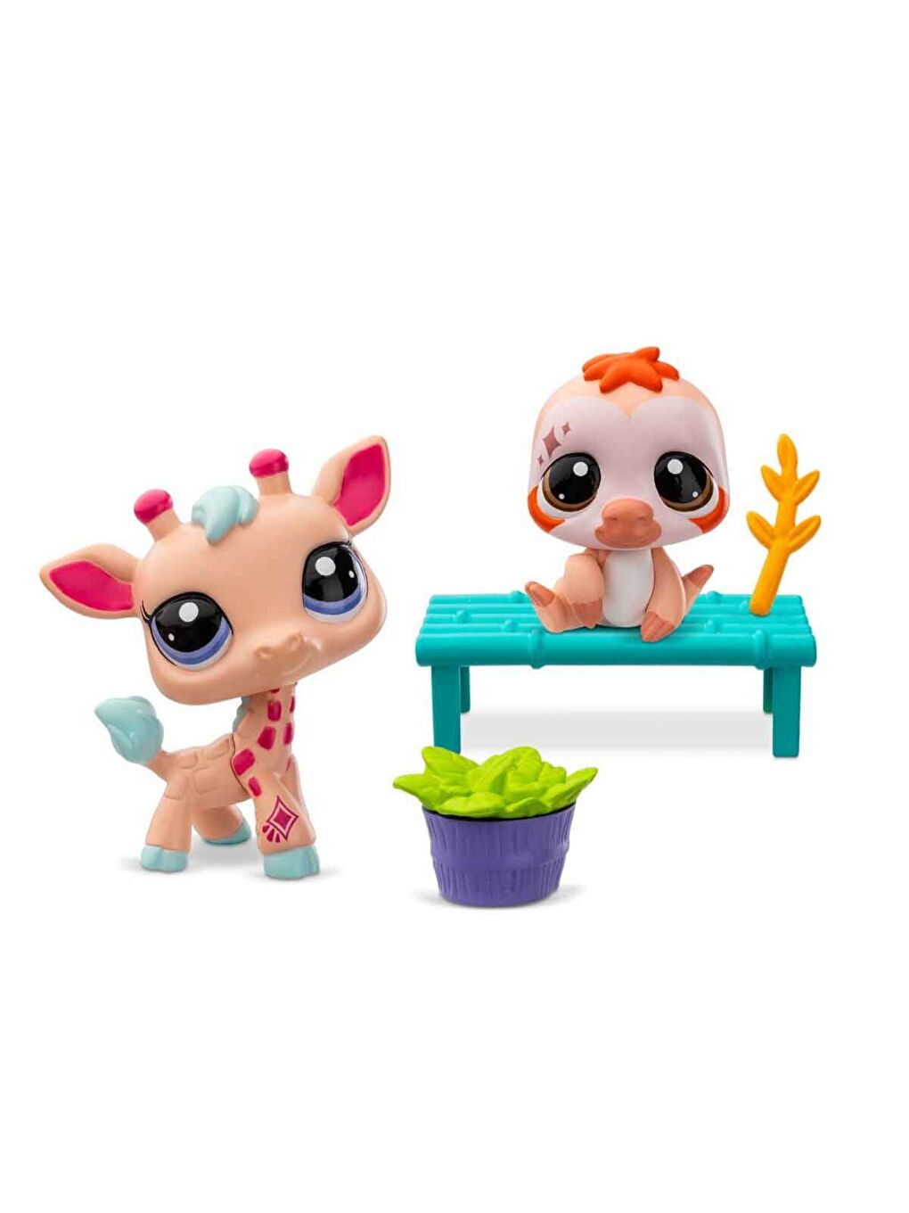 Minişler 2'li Figür Seti Zürafa Ve Tembel Hayvan-2