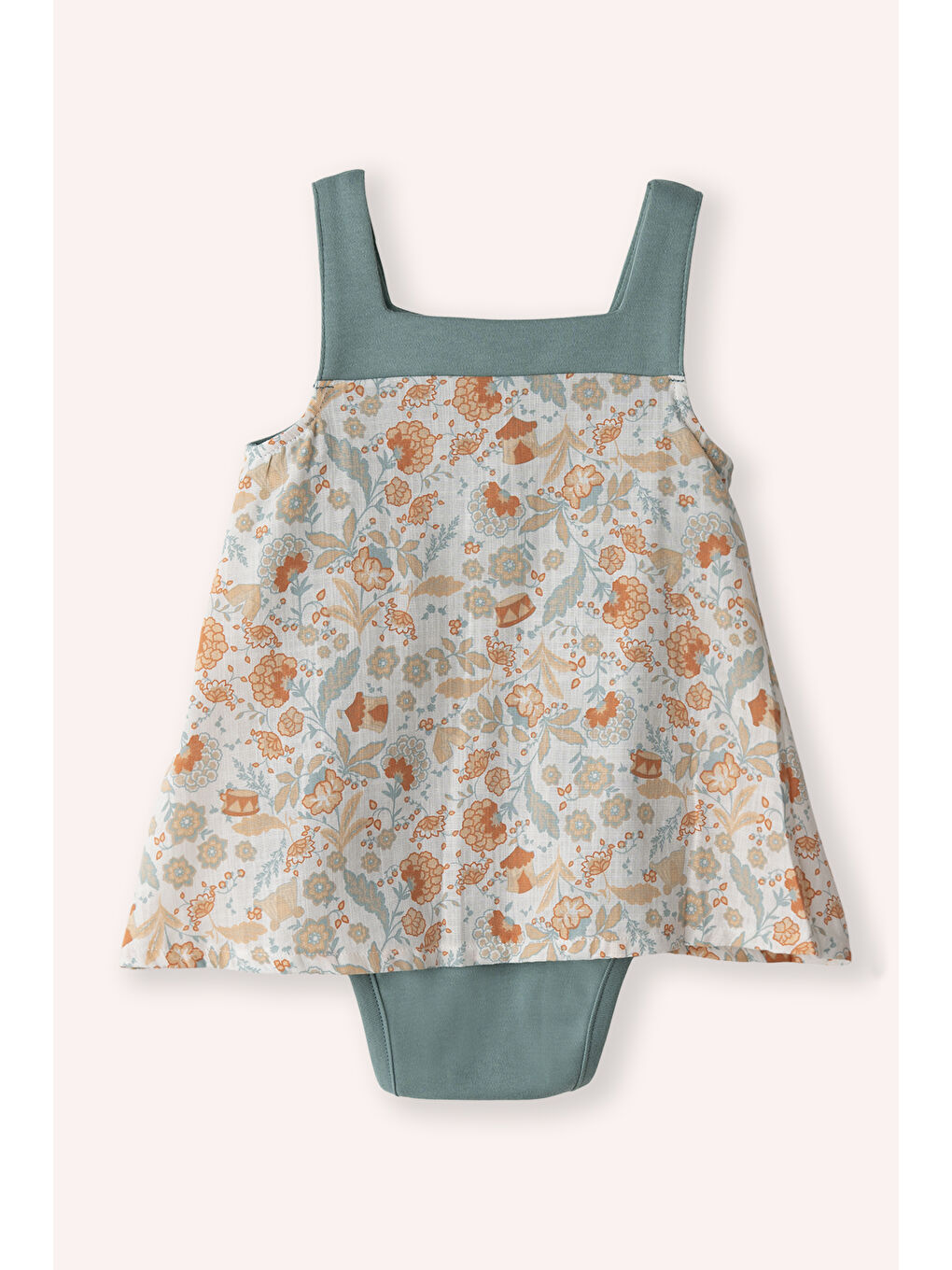 Yenidoğan Desenli Şapkalı Ekru Elbise-2