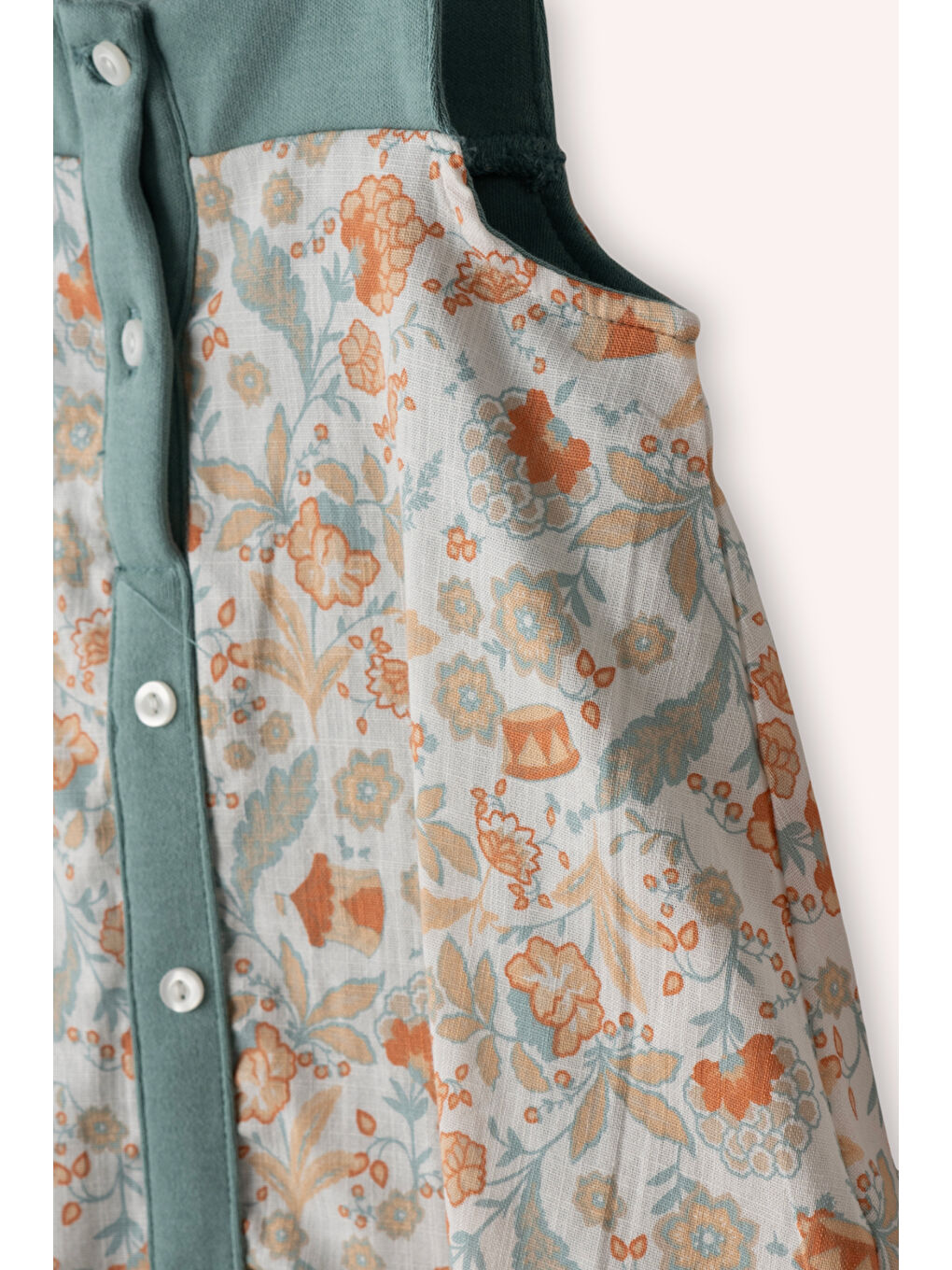 Yenidoğan Desenli Şapkalı Ekru Elbise-3