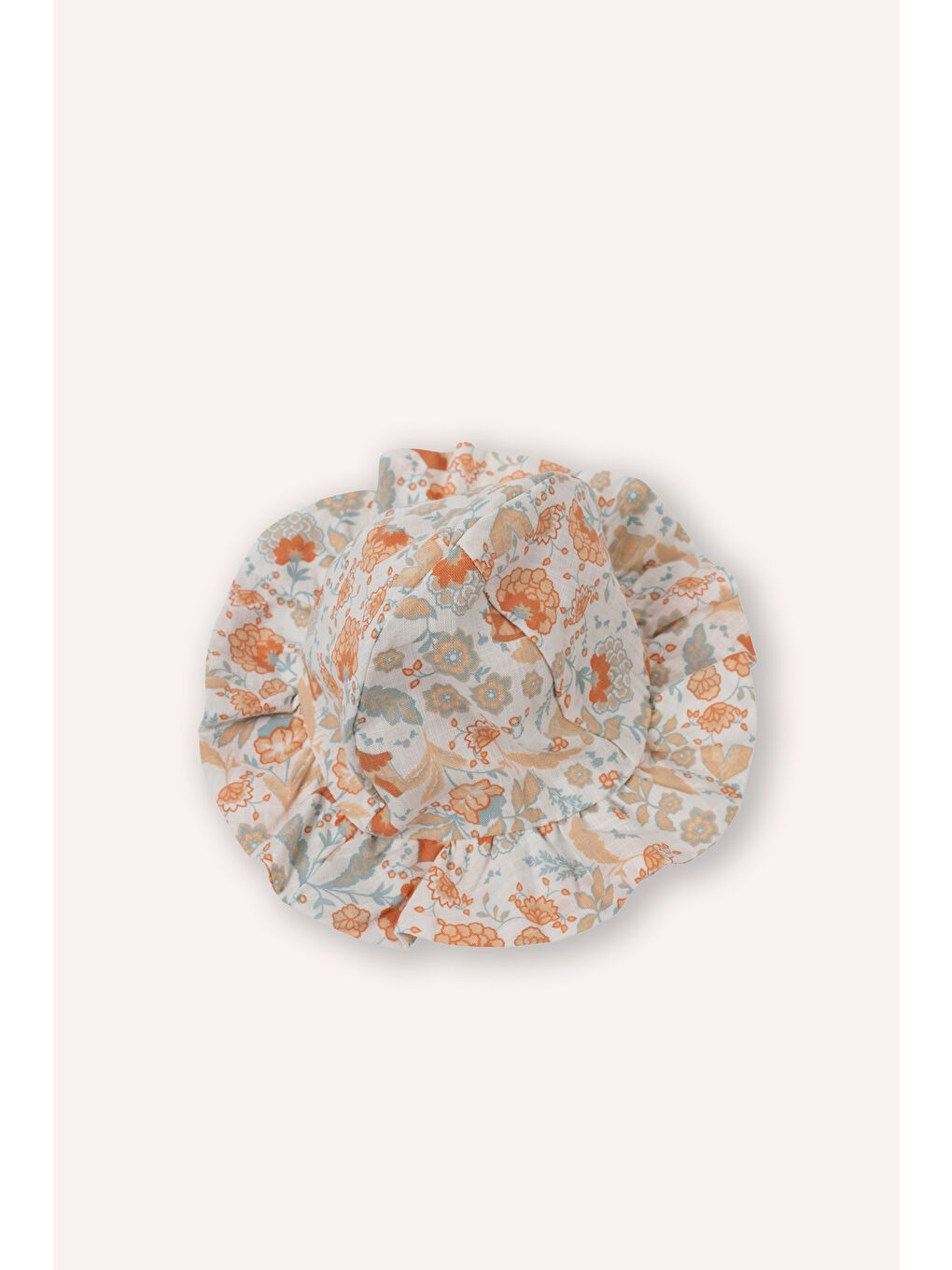 Yenidoğan Desenli Şapkalı Ekru Elbise-5