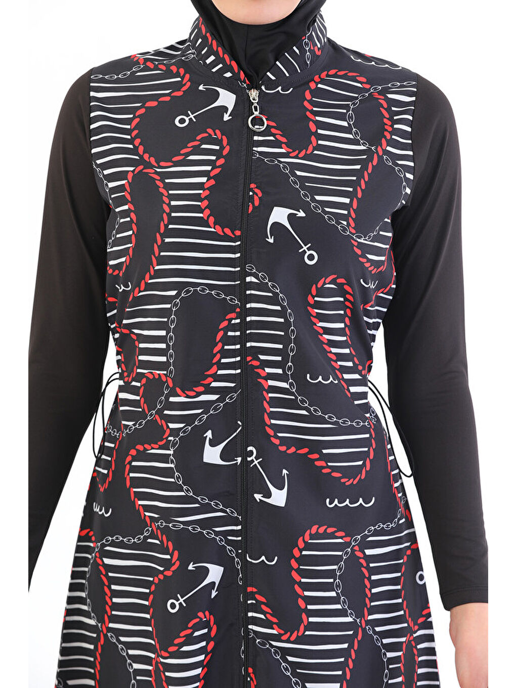 Siyah Tam Kapalı Tesettür Mayo Çiğdem Çapa-3