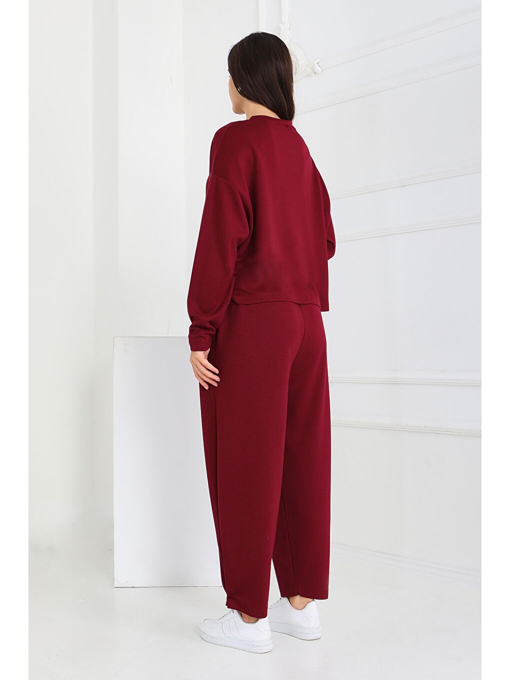 Şalvarlı Modal İkili Takım Bordo - 27869-BORDO-1