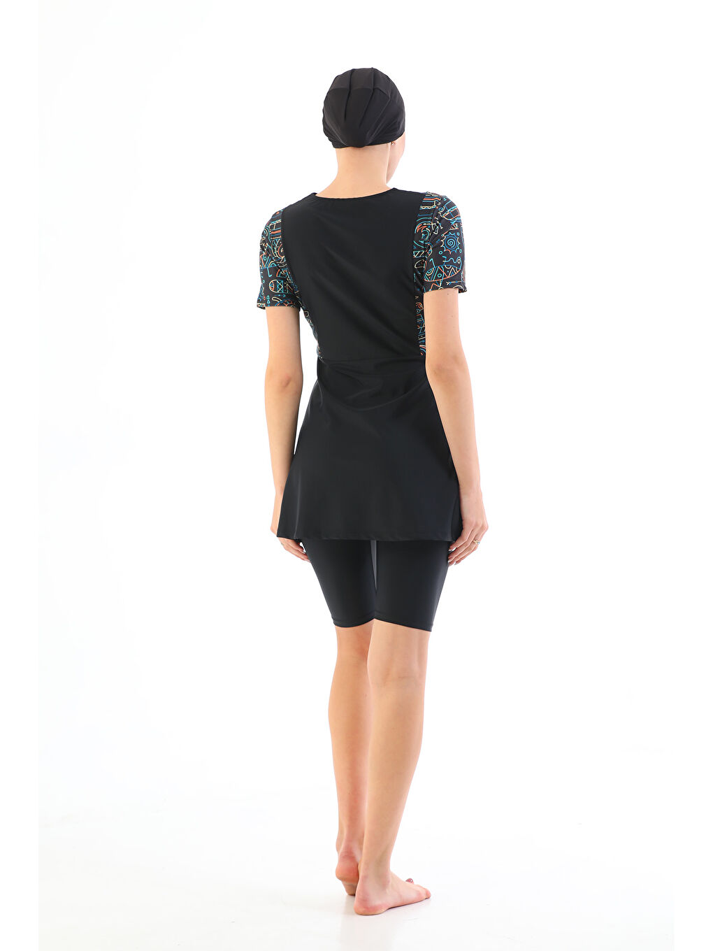 Yarı Kapalı Elastanlı Mayo 2316 Nil Siyah-3