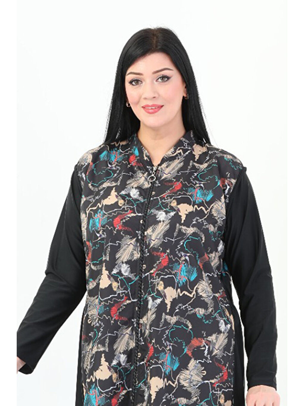 Büyük Beden Tam Kapalı Tesettür Mayo 2350 Aysun Yeşil Siyah-1