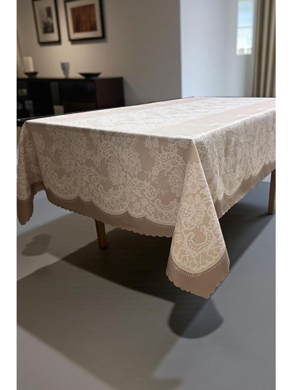 Kahverengi Zaraf Dertsiz Masa Örtüsü 120x150 cm Kahve