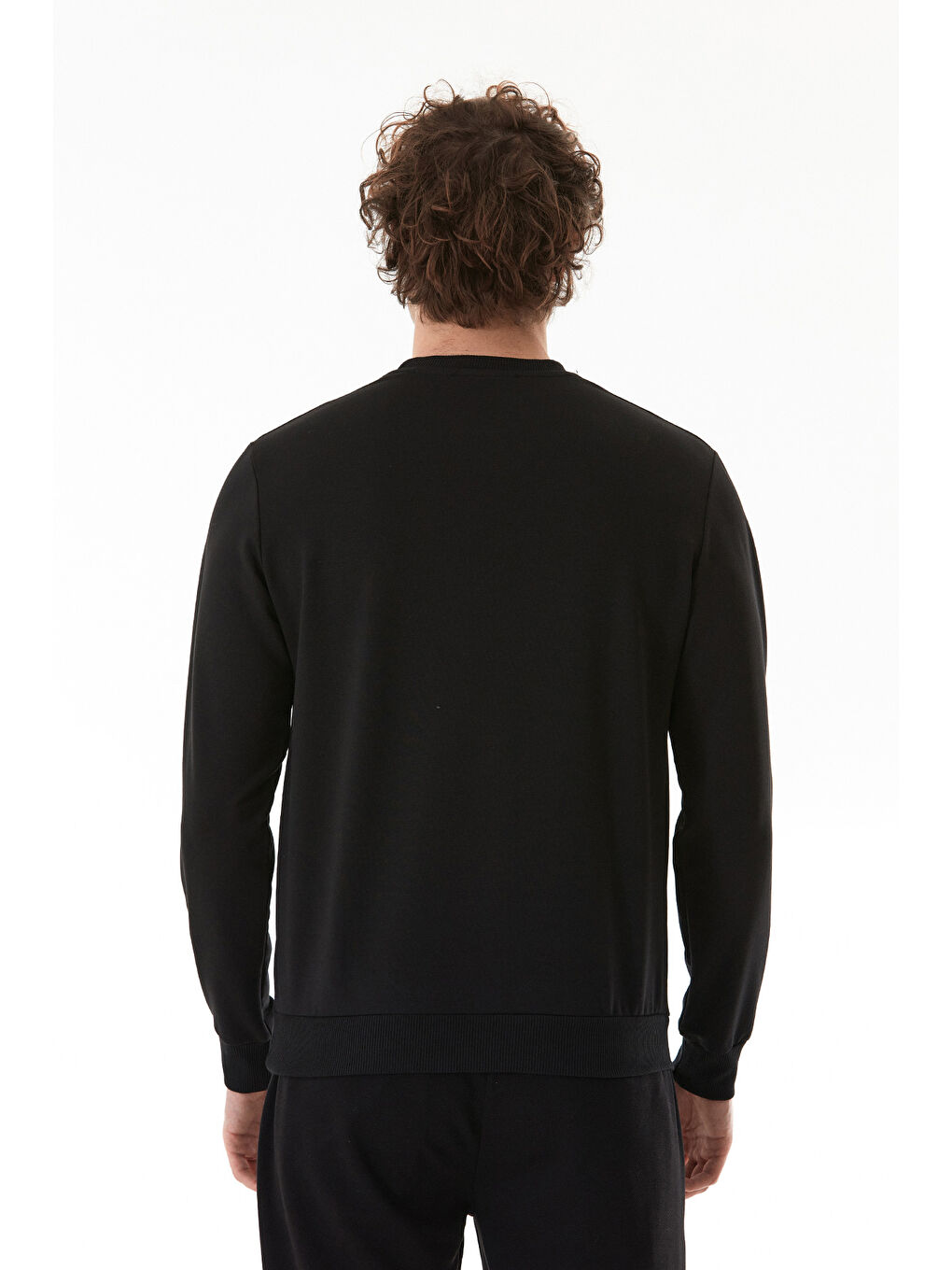 Siyah Flaw Less Baskılı Bisiklet Yaka Sweatshirt-3