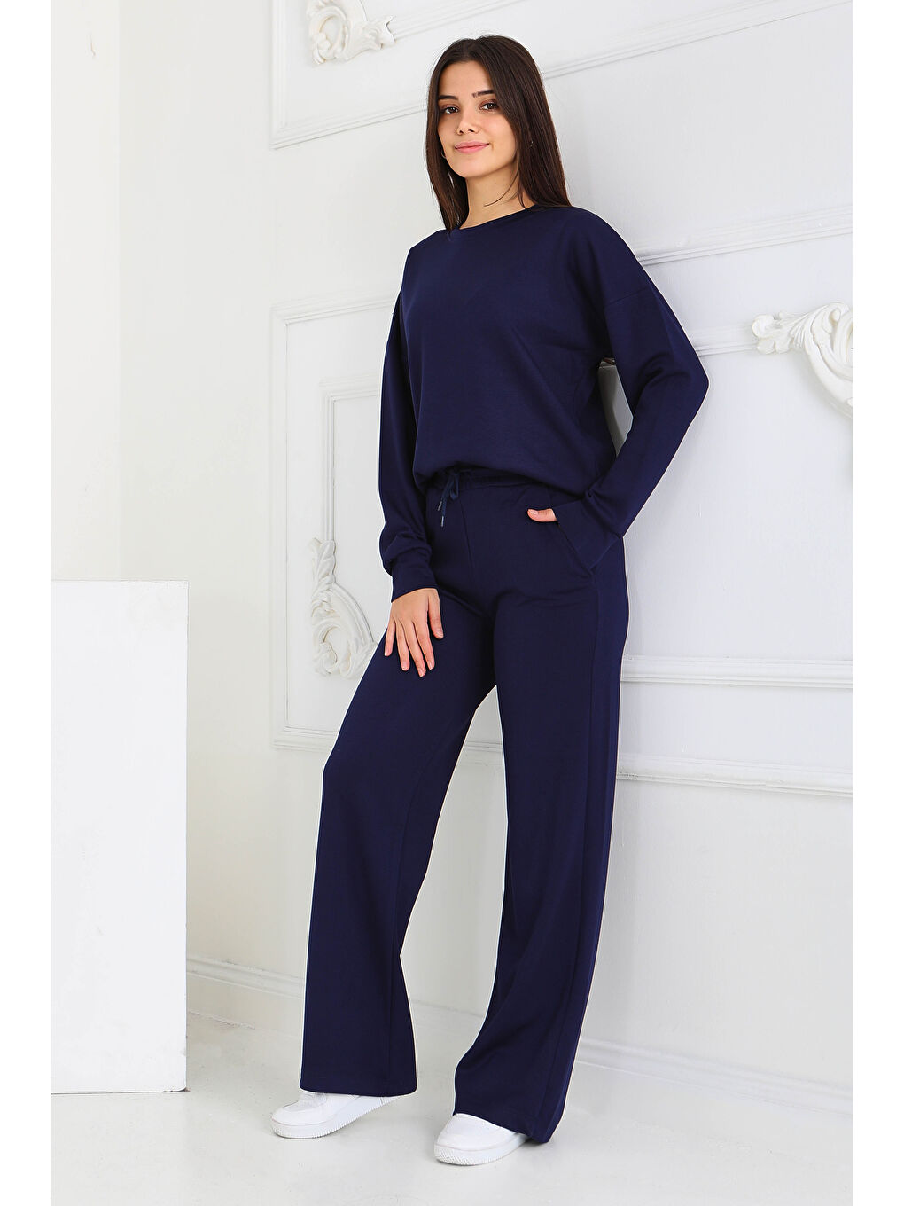 Bol Paça Modal İkili Takım Lacivert - 27879-LACIVERT-4