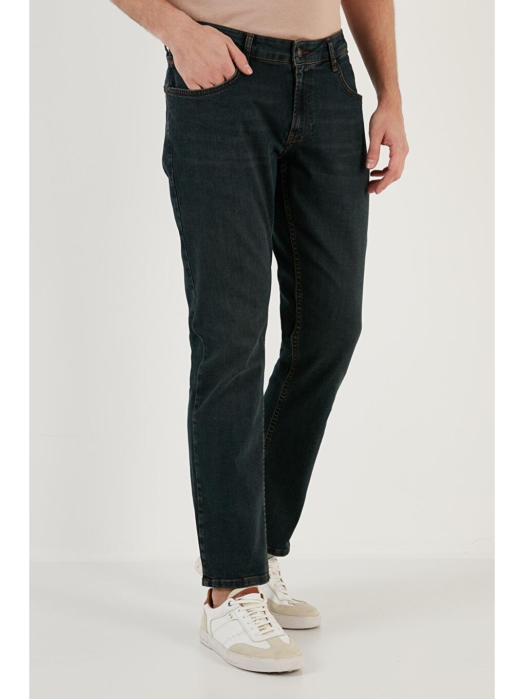 Lacivert Pamuklu Normal Bel Regular Fit Boru Paça Jeans 2210J49PARMA-2