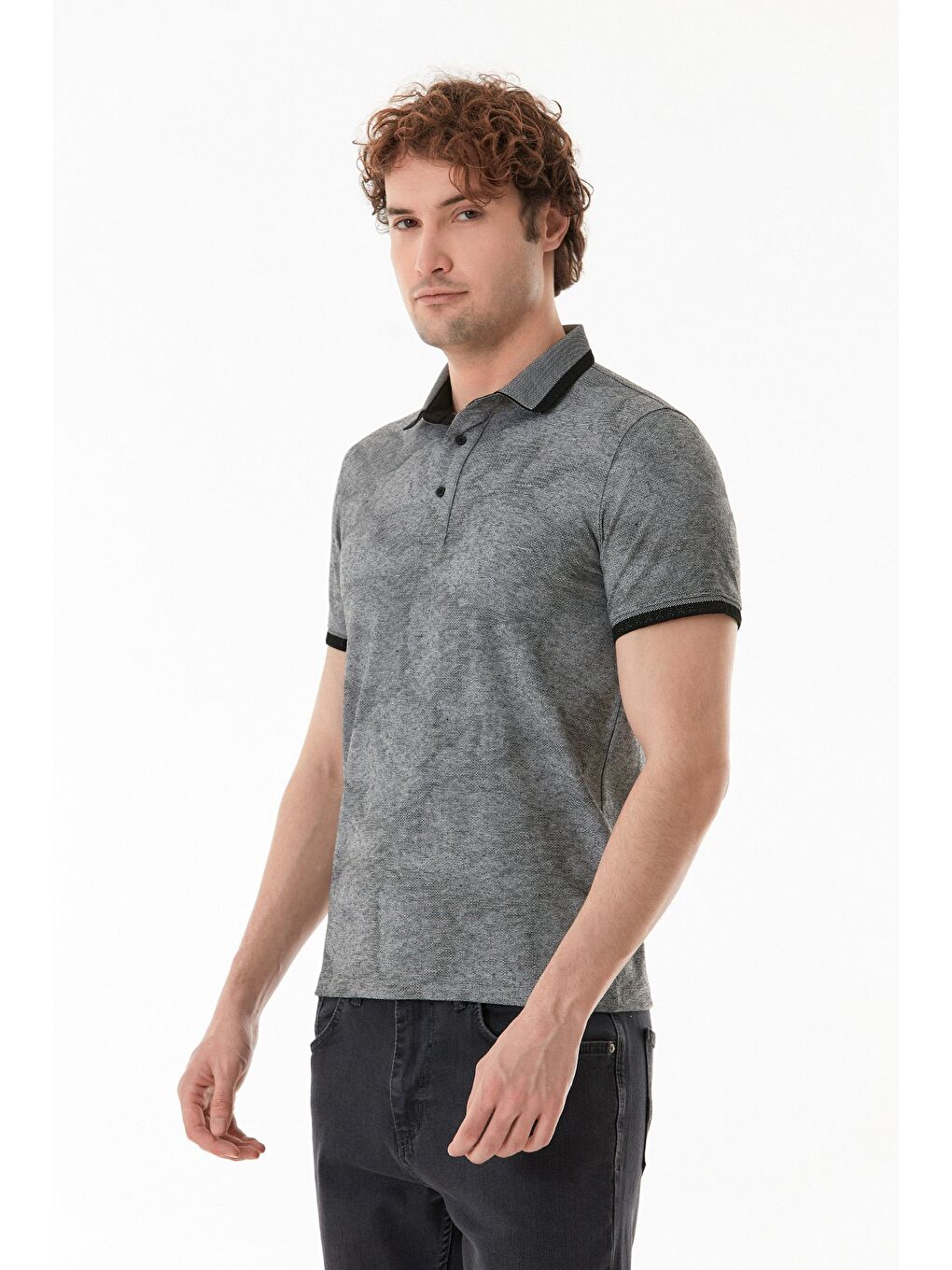 Siyah Basic Polo Yaka Slim Fit Tişört