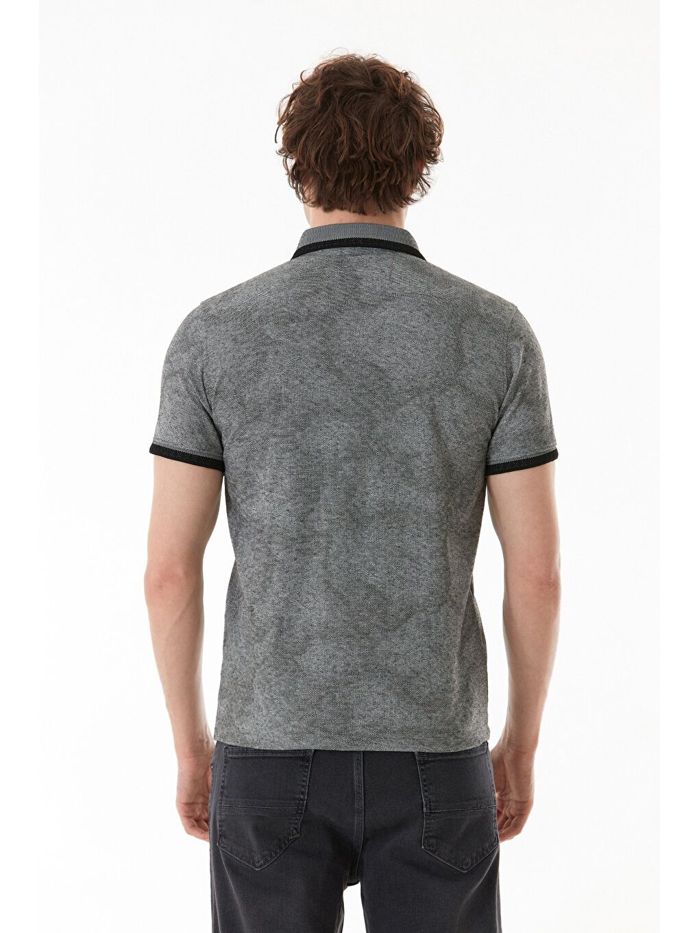 Siyah Basic Polo Yaka Slim Fit Tişört-4