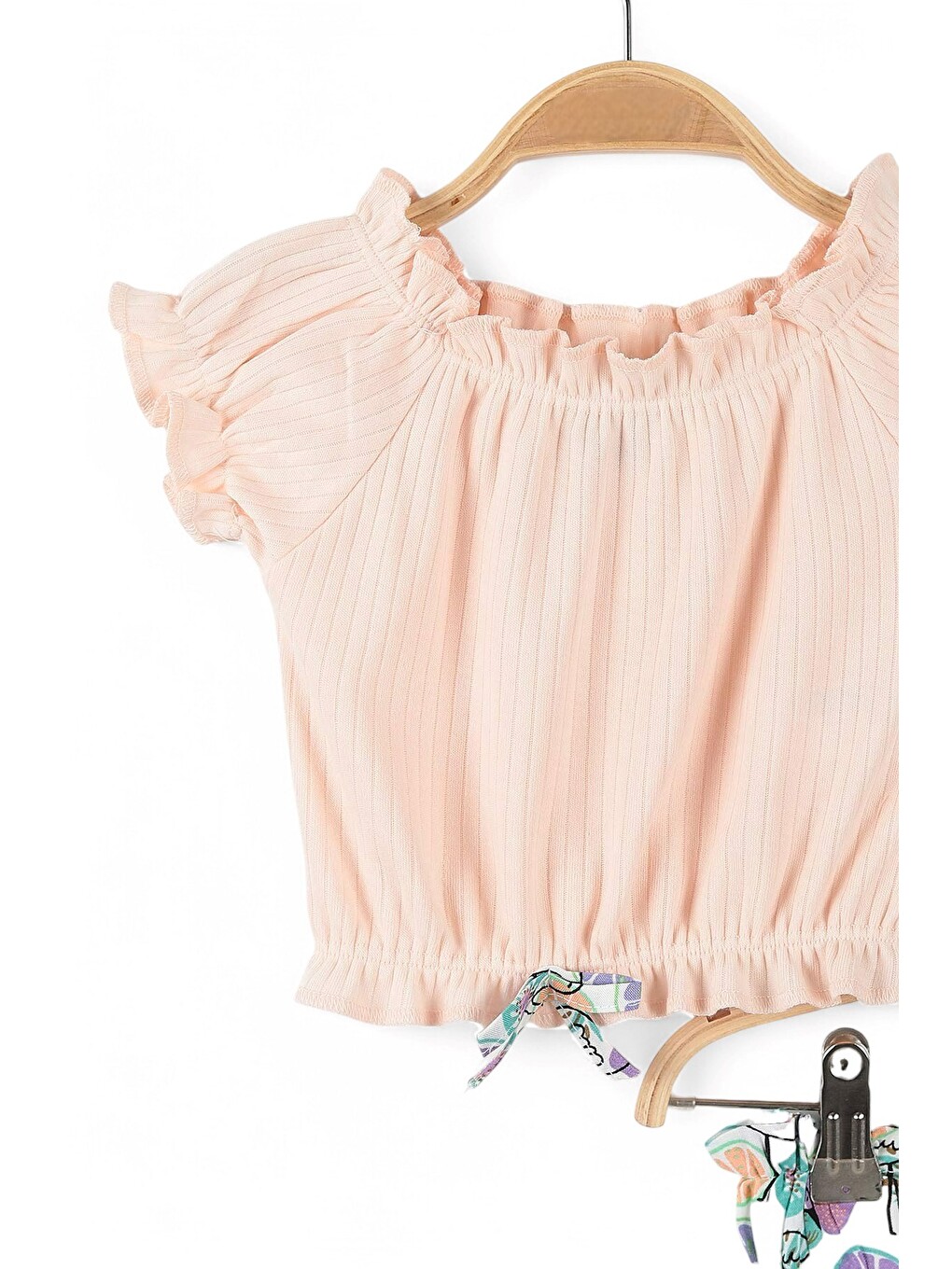 Pembe Kız Bebek Yazlık Bandanalı Flamingo Baskılı Şortlı 3 Parça Alt Üst Bebek Takım-3