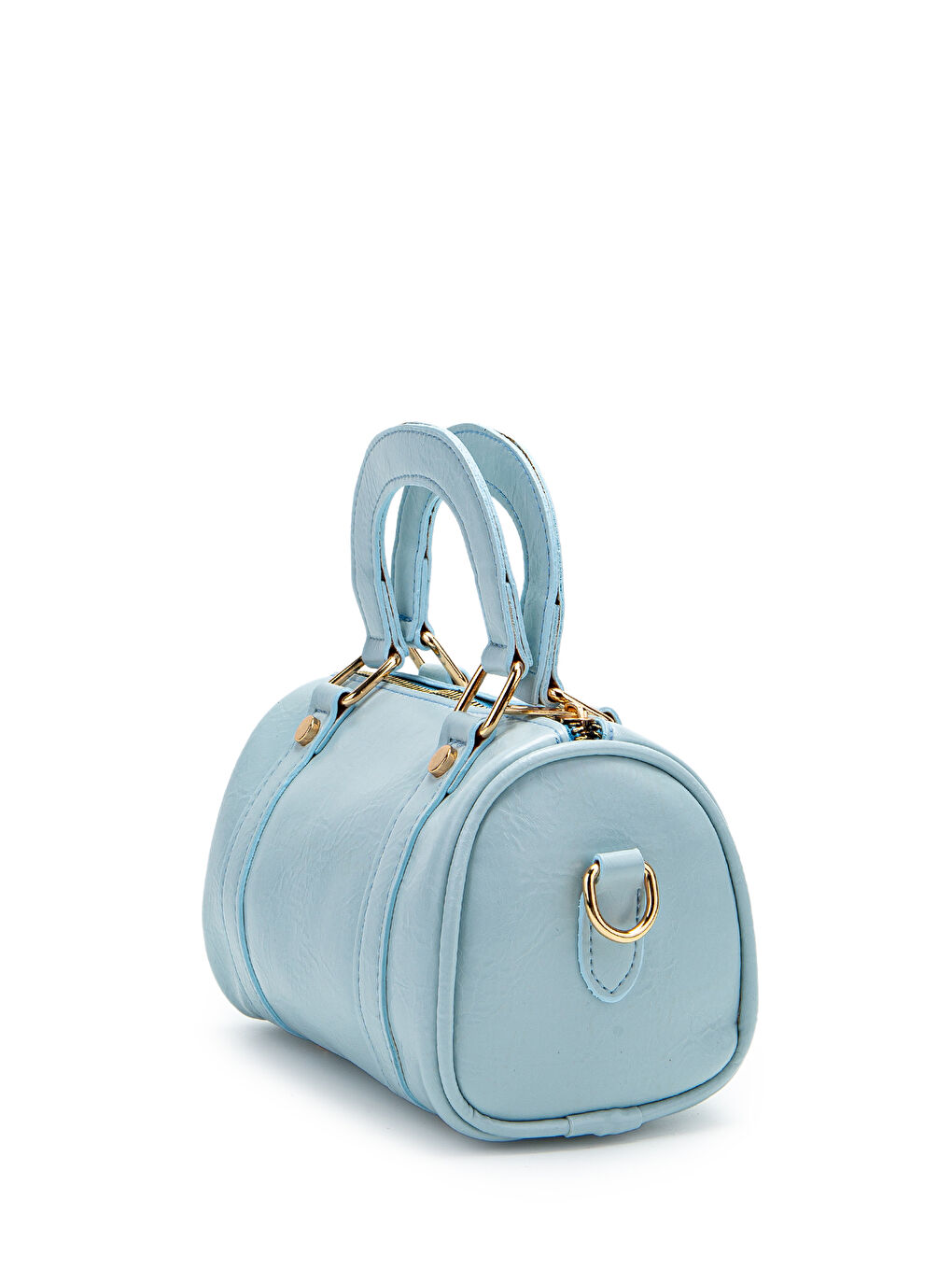 Suni Deri Lony Yuvarlak Kadın Çapraz Çanta Bebe Mavi-2