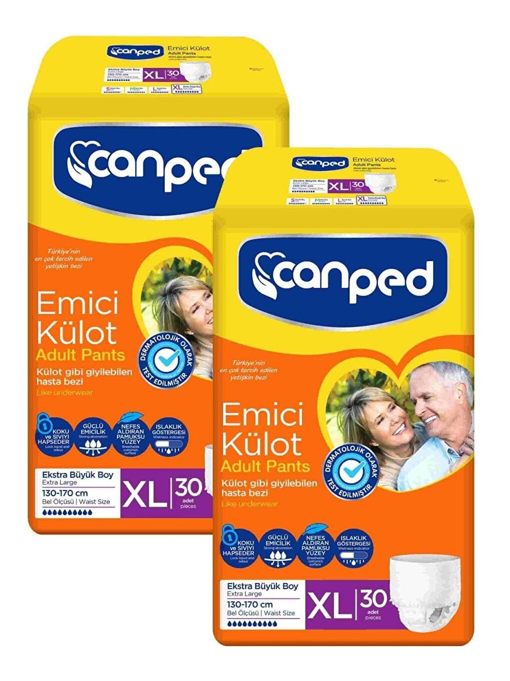 Canped Renksiz Emici Külot Extra Büyük Boy Large 60 Adet - 1