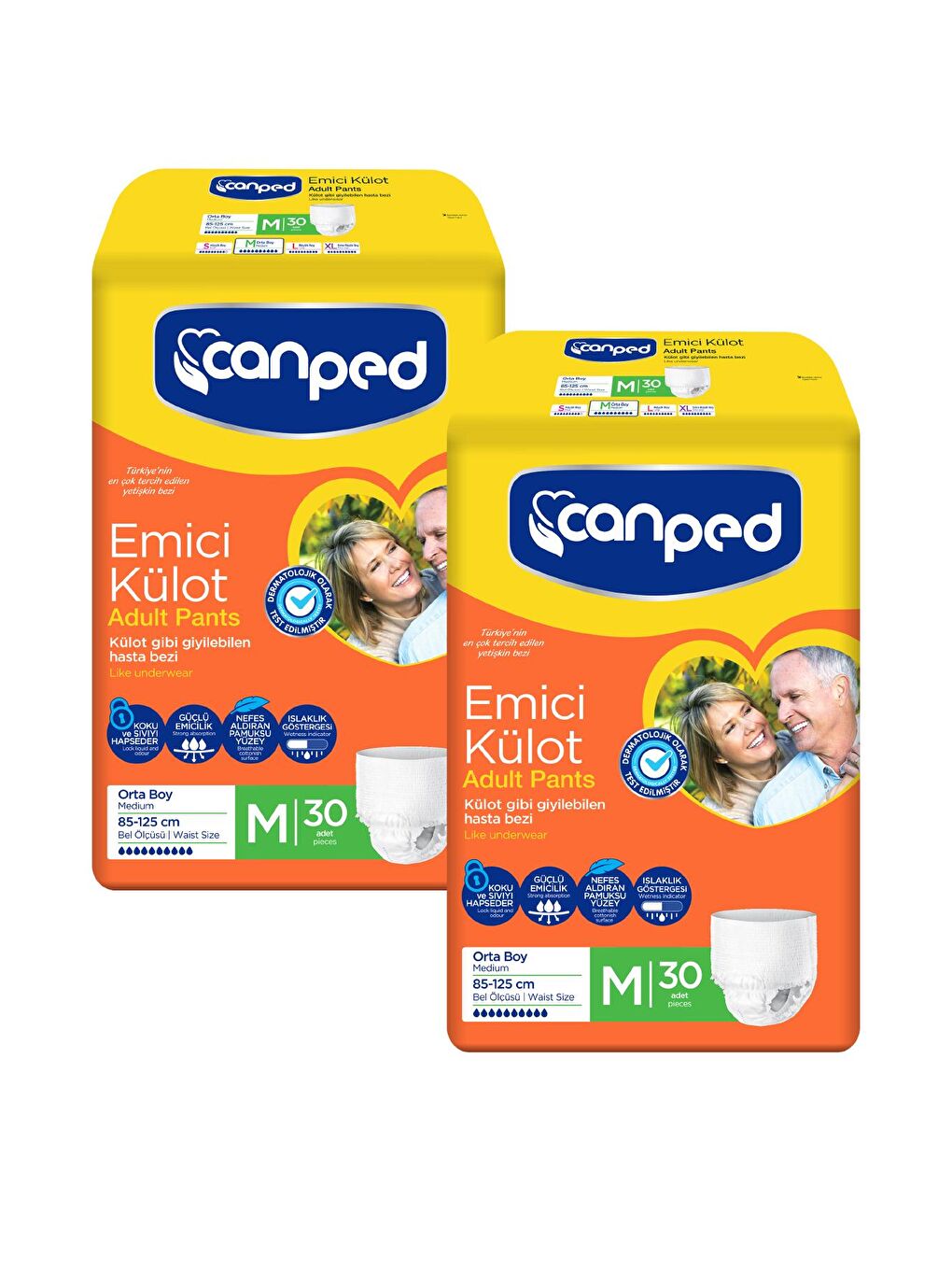 Canped Renksiz Emici Külot Orta Boy Medium 60 Adet