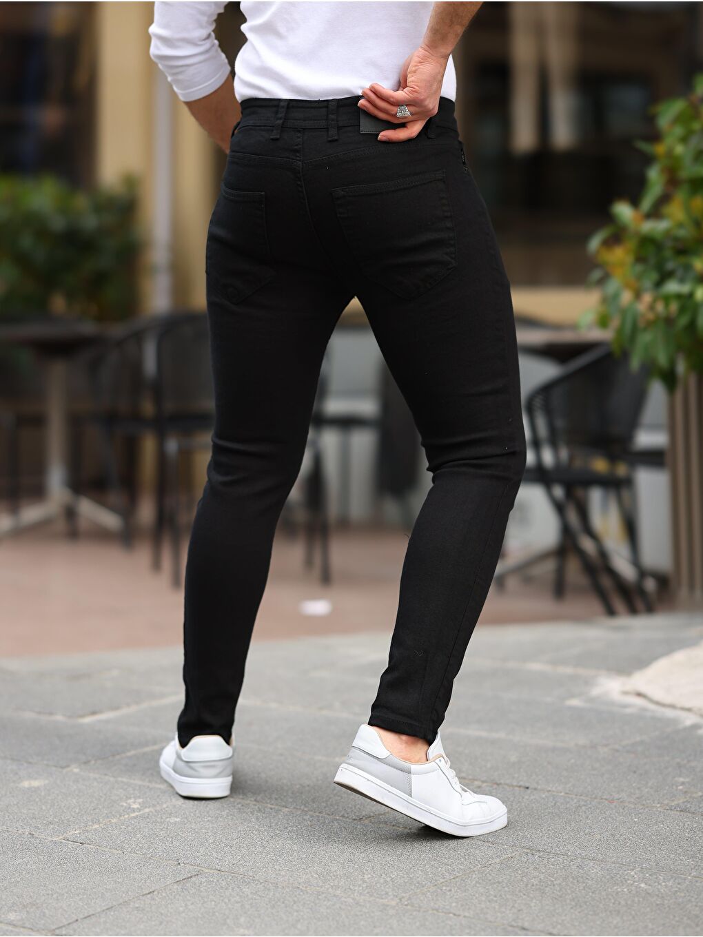 Siyah Erkek Slim Fit Elastanlı Denim Jean Pantolon-2