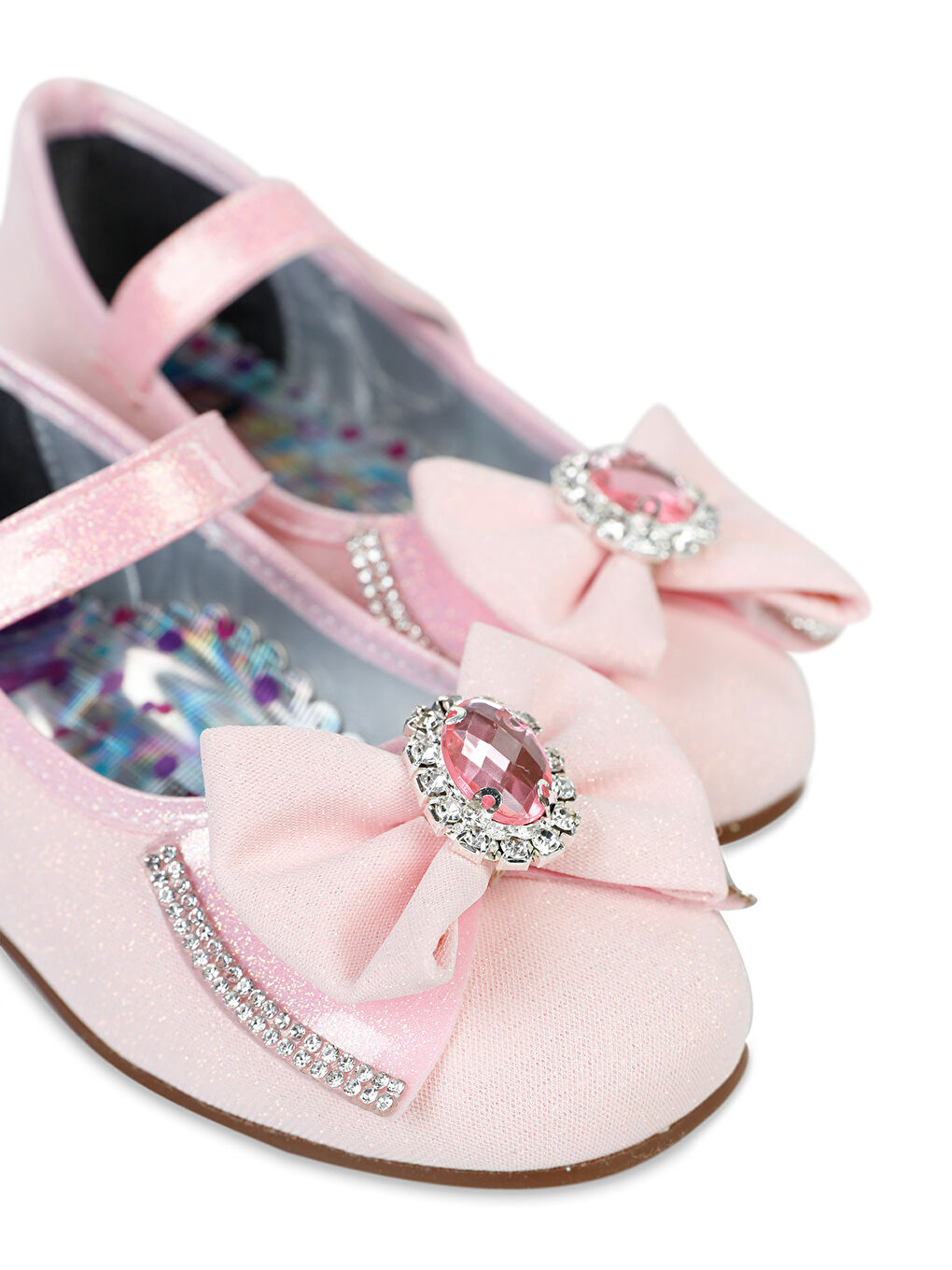 Pembe Kız Çocuk Babet Ayakkabı 31-35 Numara Pudra-1