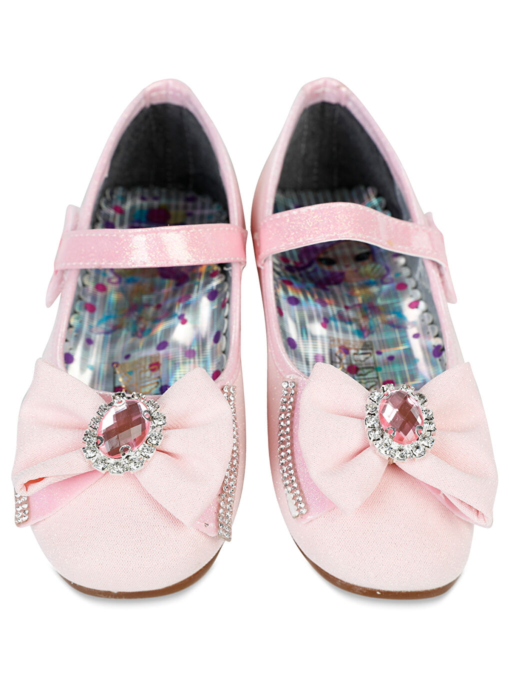 Pembe Kız Çocuk Babet Ayakkabı 31-35 Numara Pudra-2