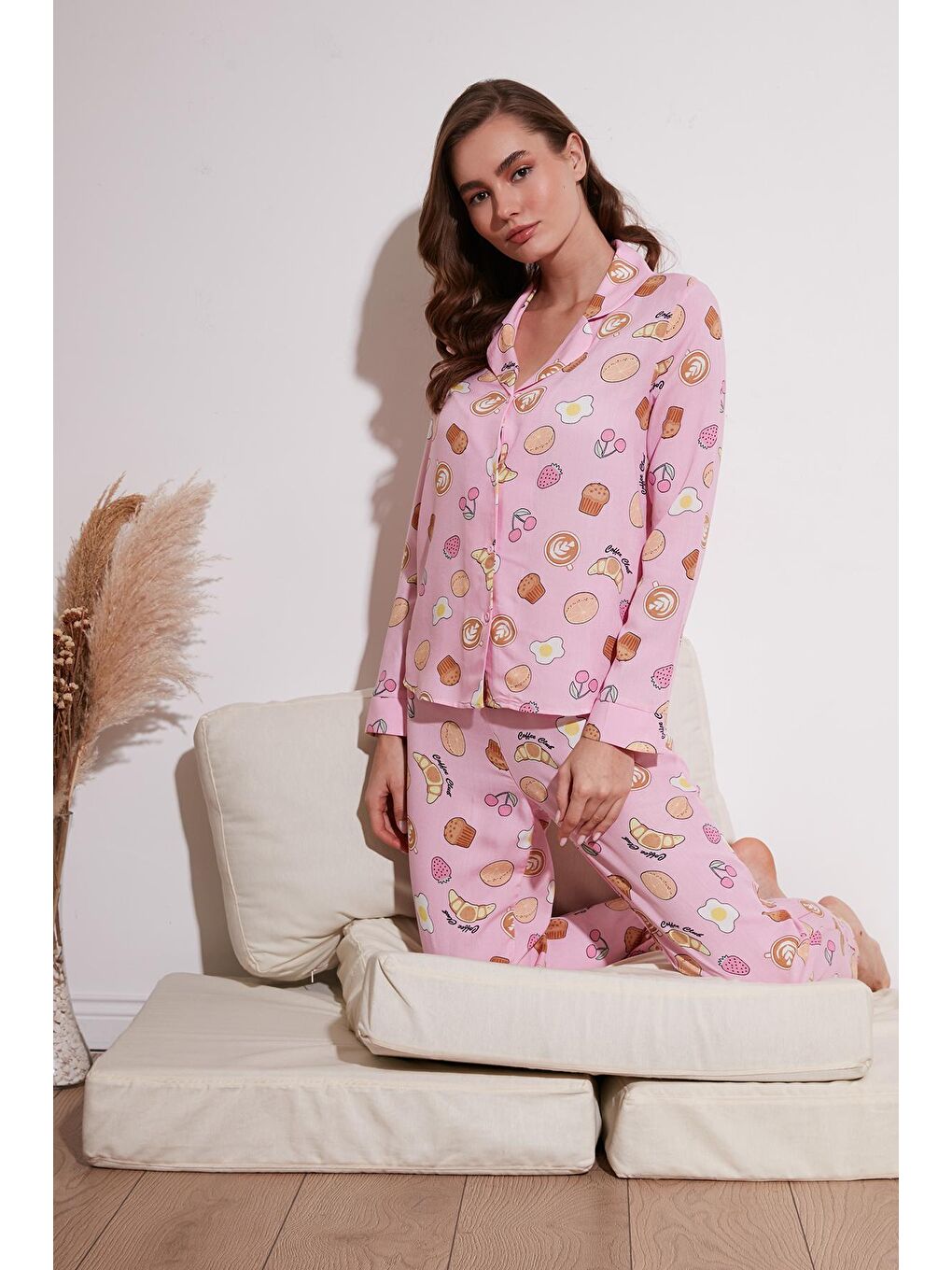 Lela Pembe Reguar Fit Yumuşak Dokulu Pijama Takımı 611PT288Y - 1