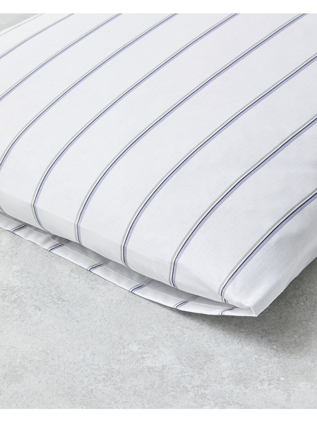 Serene Stripes Pamuklu 2'li Yastık Kılıfı 50x70 cm Lacivert-2