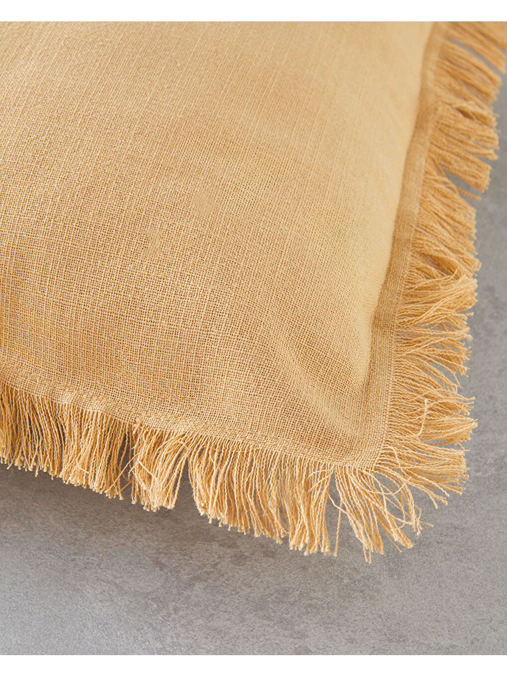 Sarı Delhi Kırlent Kılıfı 43x43 cm Hardal-1