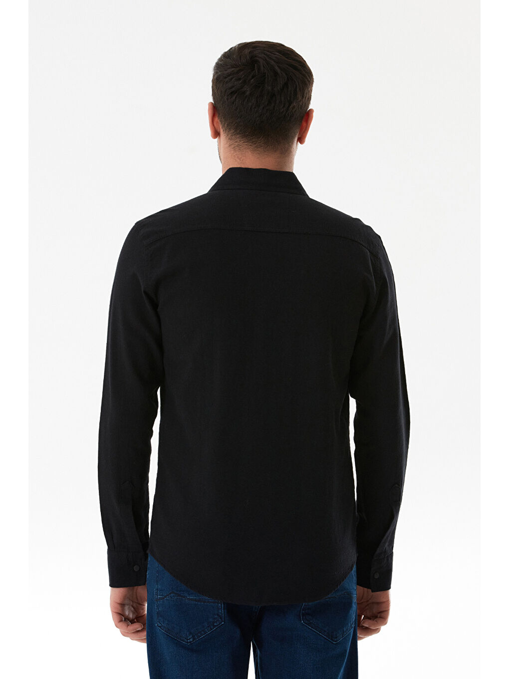 Siyah Basic Cepli Çıtçıtlı Büyük Beden Gömlek-3