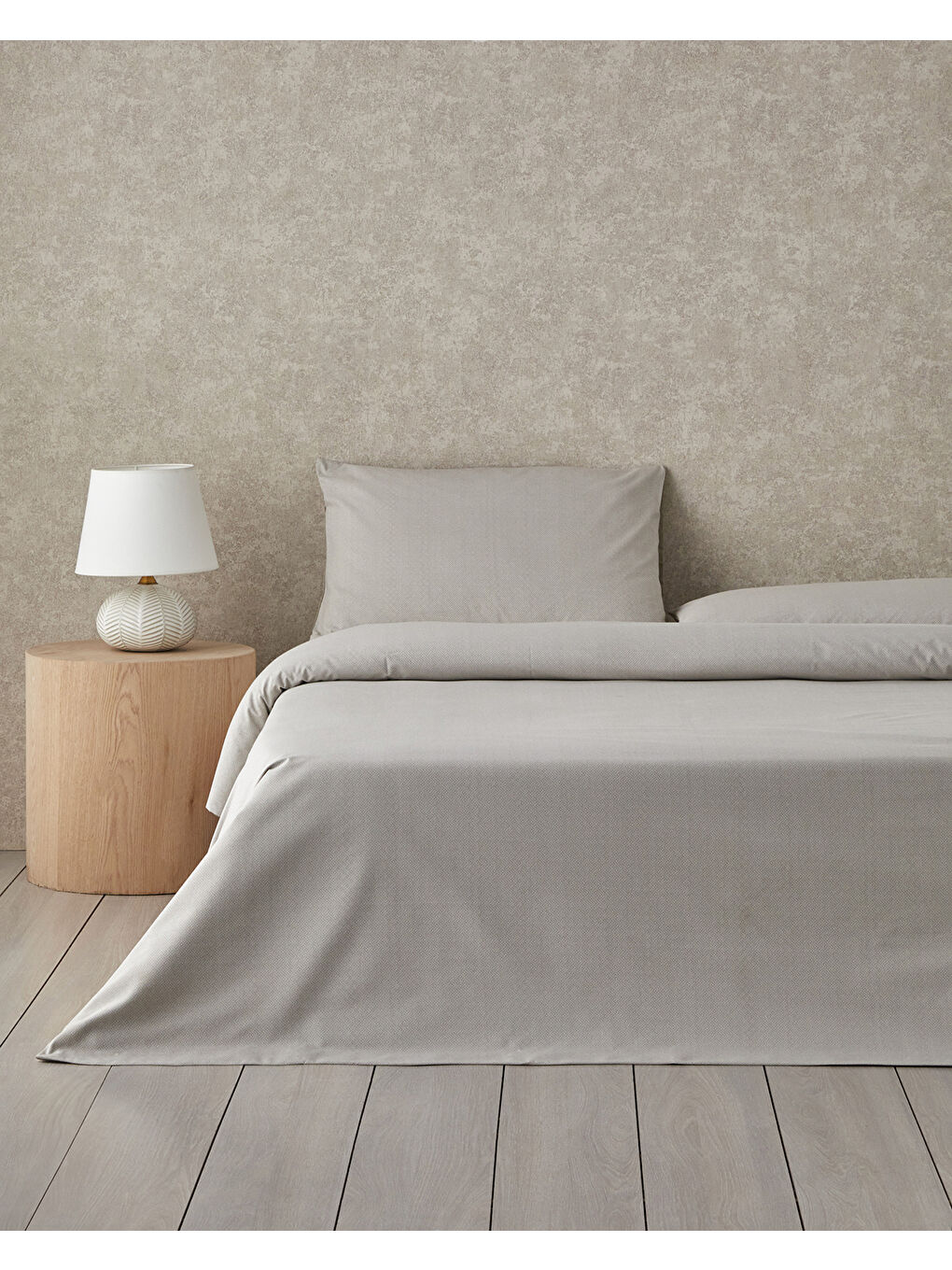 Flowing Stripes Kolay Ütülenir Tek Kişilik Nevresim Takımı 160x220 cm Bej