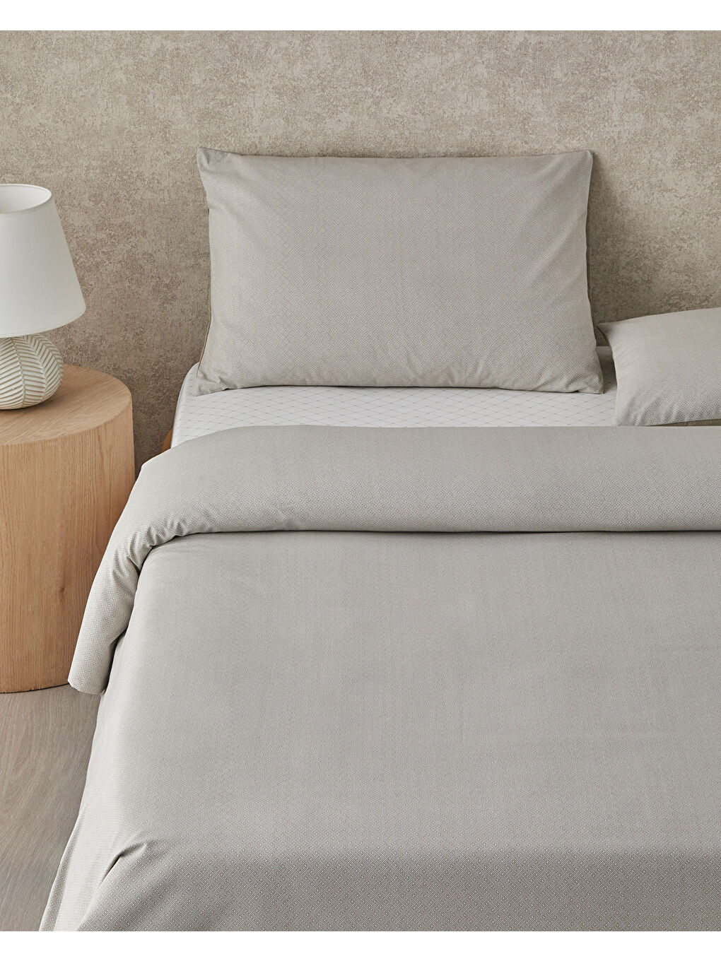 Flowing Stripes Kolay Ütülenir Tek Kişilik Nevresim Takımı 160x220 cm Bej-2