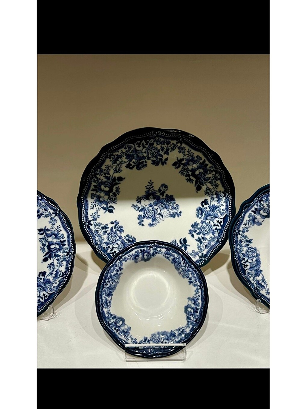Beyaz Porselen Fulya Velour Navy Yemek Takımı 6 Kişilik 24 Parça-4