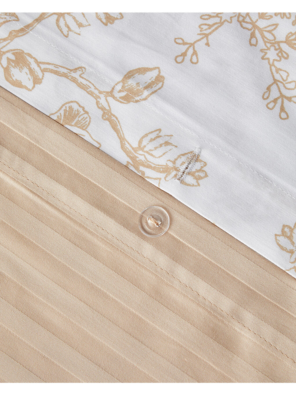 Sarı Dainty Bird Pamuk Saten Çift Kişilik Nevresim Takımı 200x220 cm Gold-6