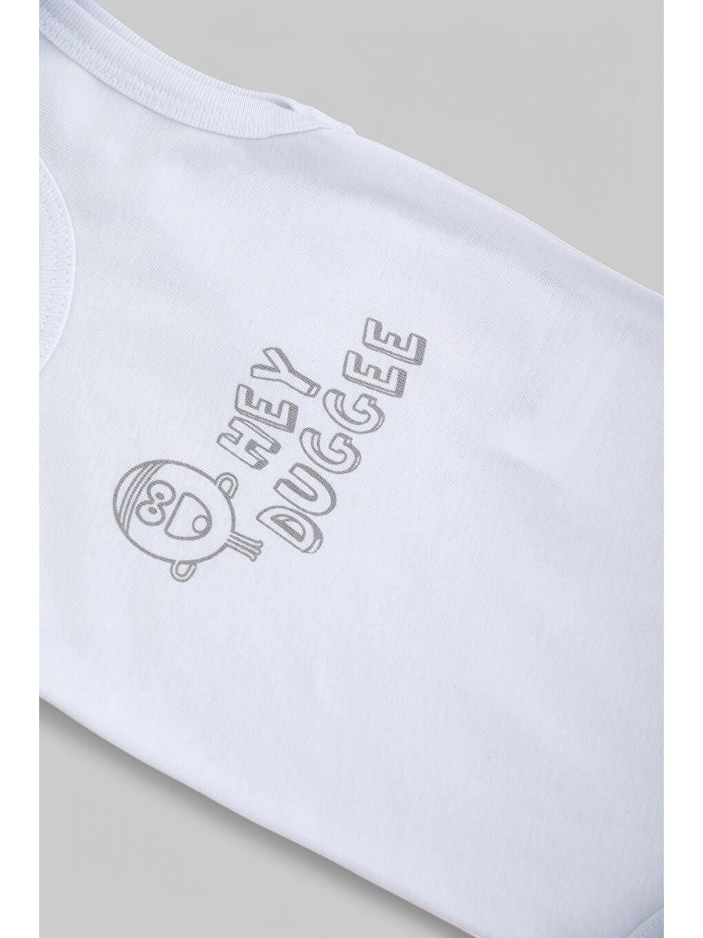 Gri Erkek Bebek 3 Parça Yazlık Çıtçıtlı Bodyli Baskılı İnterlok Bebek Takımı-5