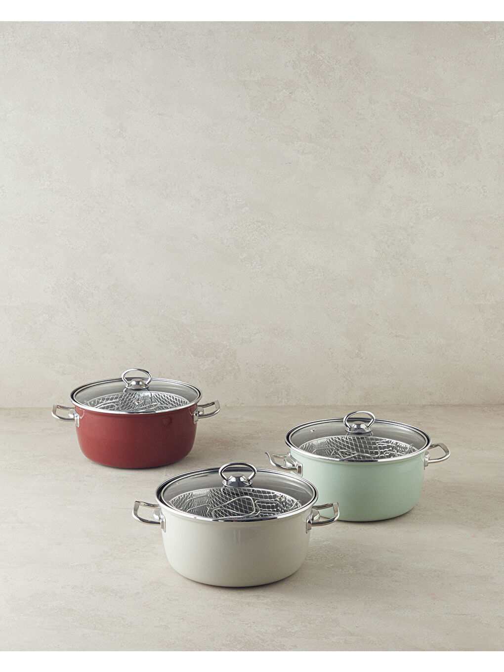 Sartagi Emaye Kızartma Tenceresi 22 Cm Bordo-4