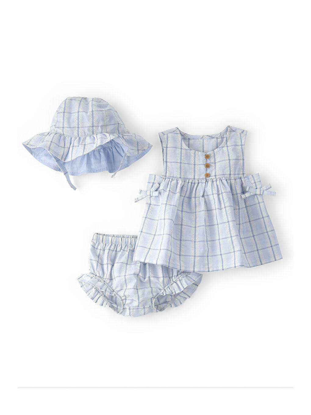 Kız Bebek Alt Üst Set 3 Ay-24 Ay Mavi