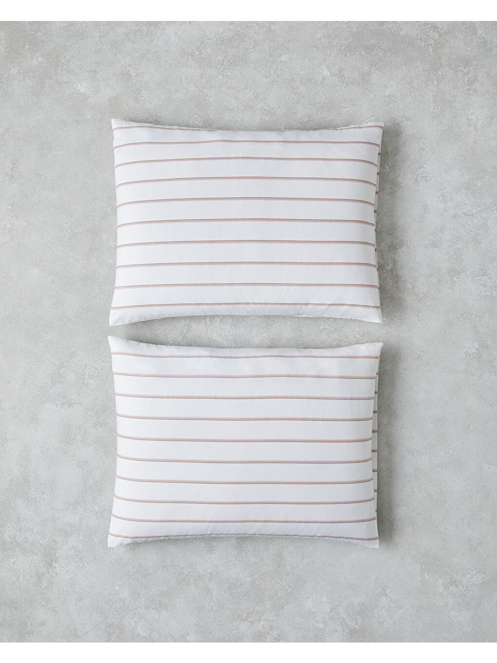 Serene Stripes Pamuklu 2'li Yastık Kılıfı 50x70 cm Pembe