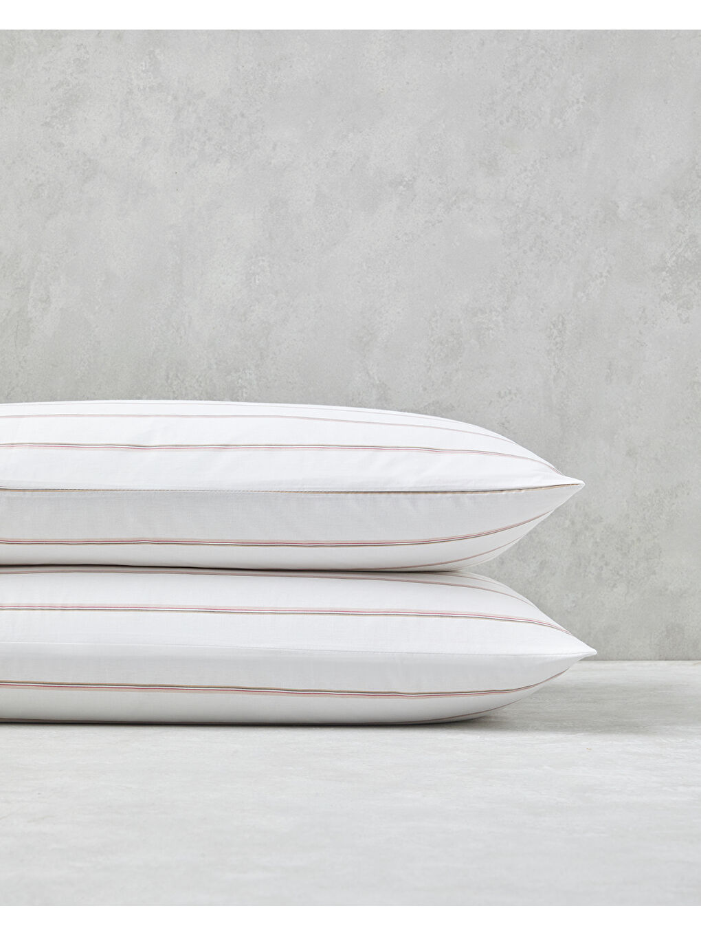Serene Stripes Pamuklu 2'li Yastık Kılıfı 50x70 cm Pembe-1