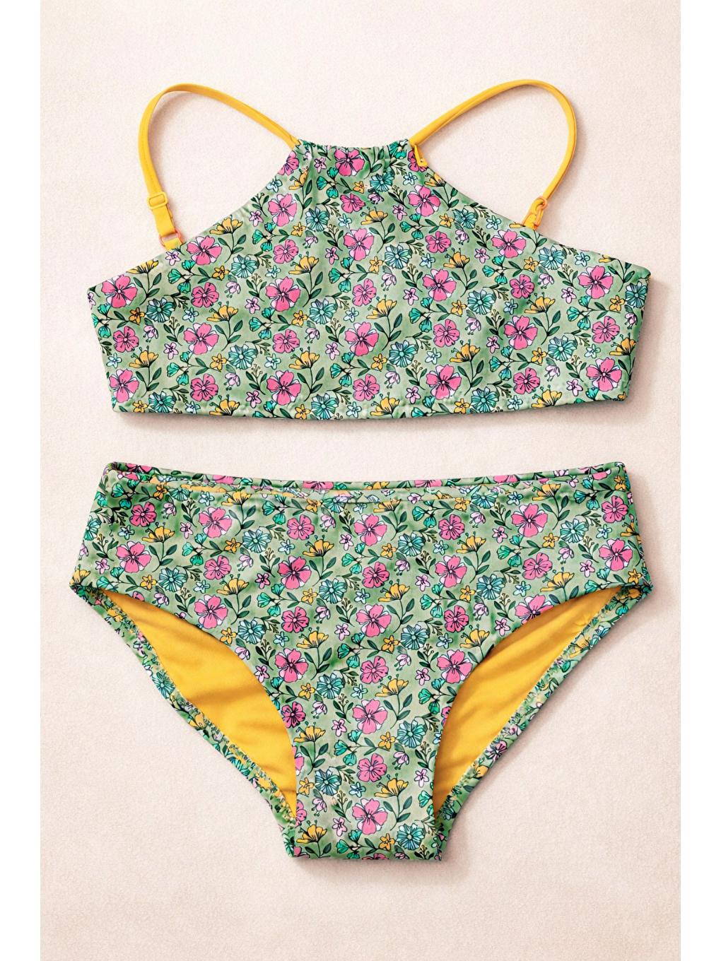 Kız Çocuk Sea La Vie Çiçekli Bikini Takımı Yeşil