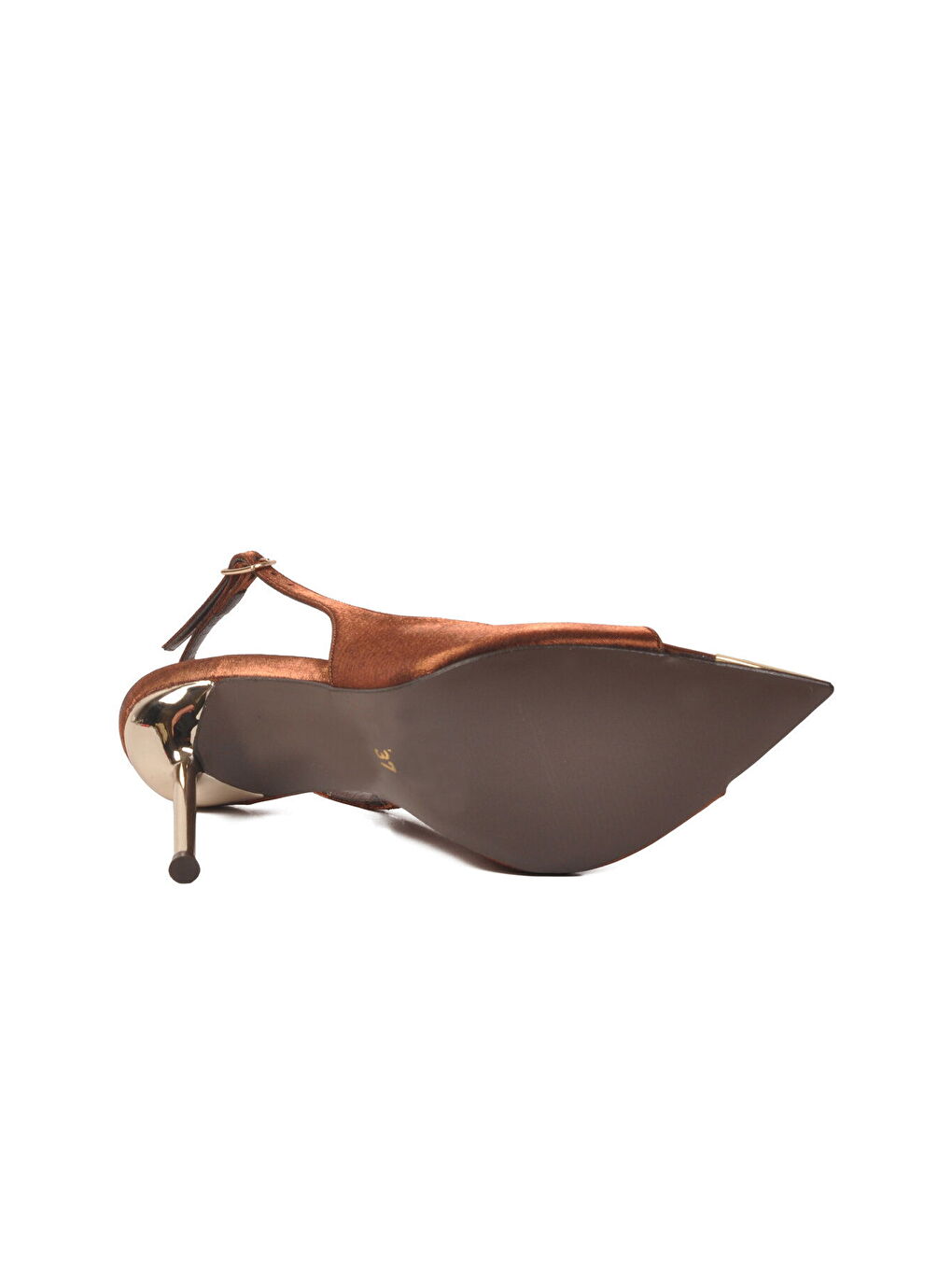 Kırmızı Bakır Saten İnce Uzun Topuklu Kadın Abiye Ayakkabı 618512 Z-4