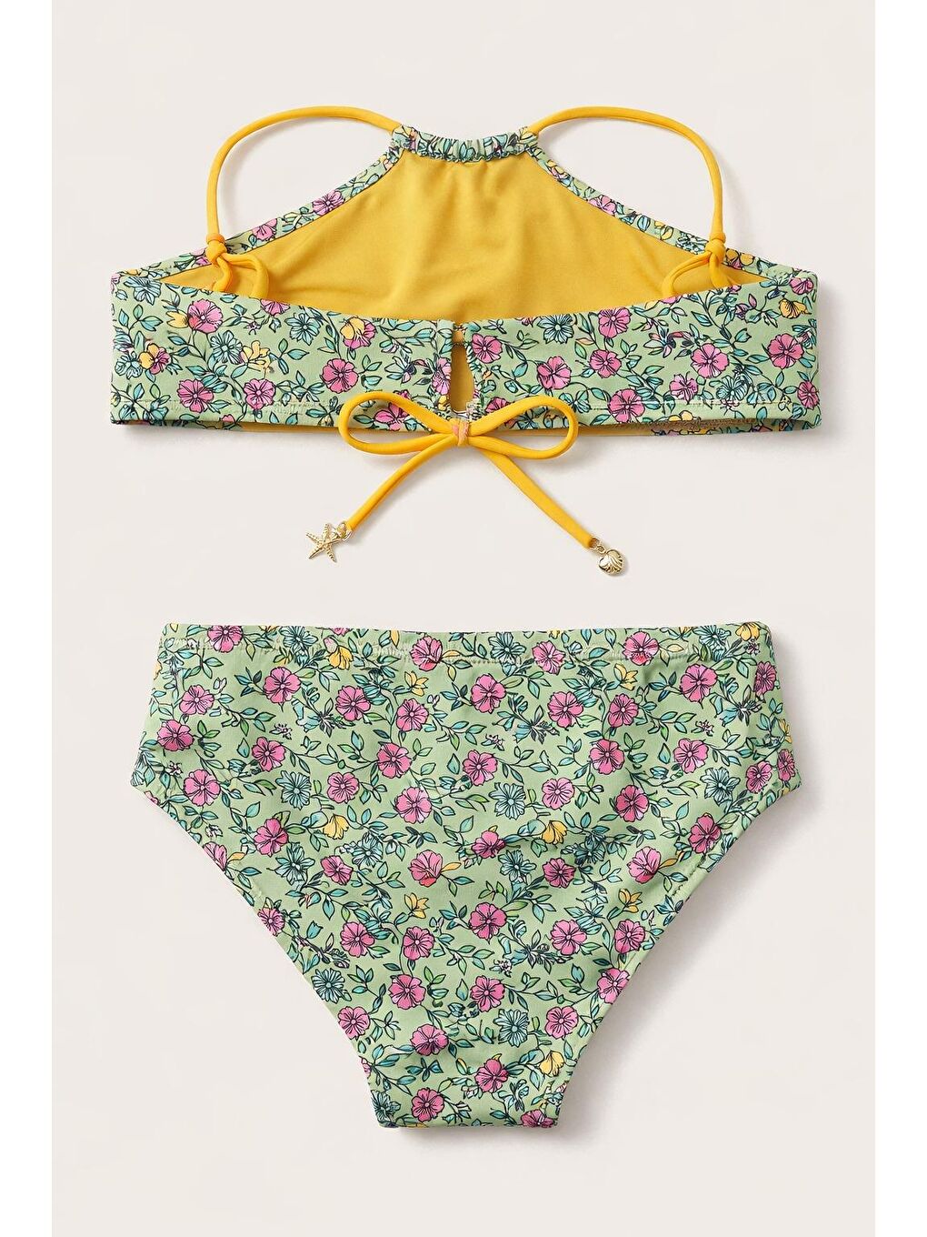 Kız Çocuk Sea La Vie Çiçekli Bikini Takımı Yeşil-1