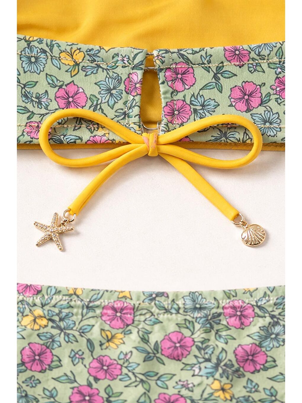 Kız Çocuk Sea La Vie Çiçekli Bikini Takımı Yeşil-2