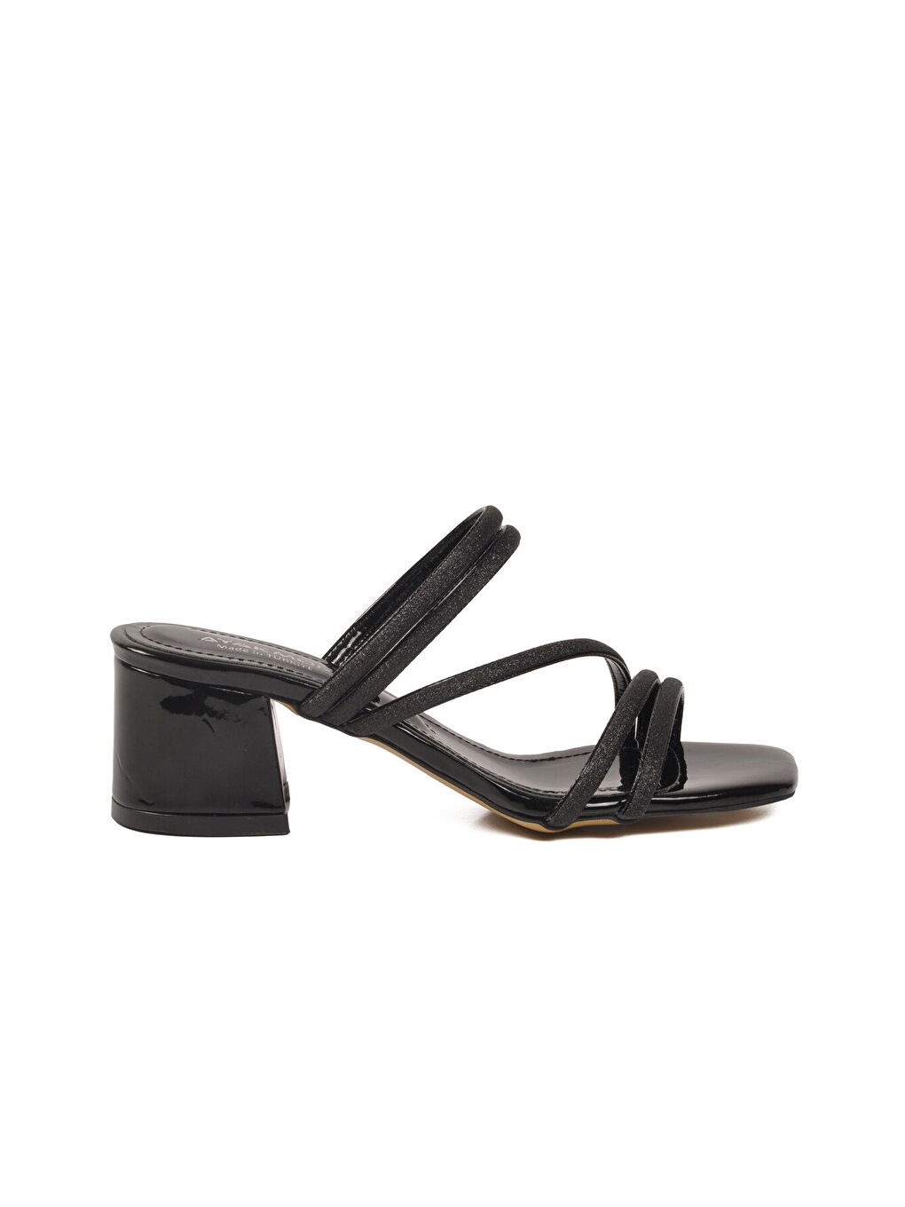 Siyah Rugan Taşlı Özel Davet Kadın Topuklu Abiye Ayakkabı 643332 Z-1