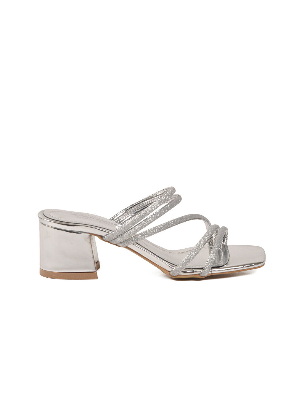 Gri Gümüş Taşlı Özel Davet Kadın Topuklu Abiye Ayakkabı 643332 Z-1