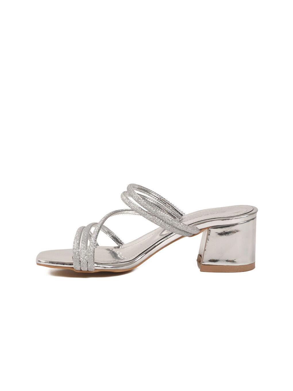 Gri Gümüş Taşlı Özel Davet Kadın Topuklu Abiye Ayakkabı 643332 Z-3